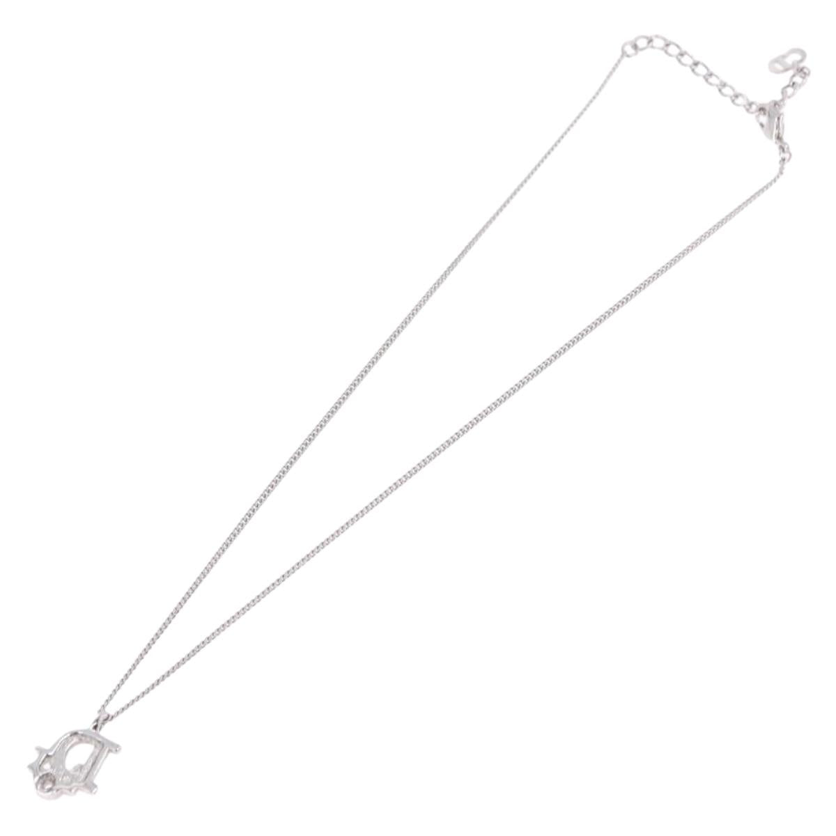 Christian Dior Necklace metal Silver Auth ka5695