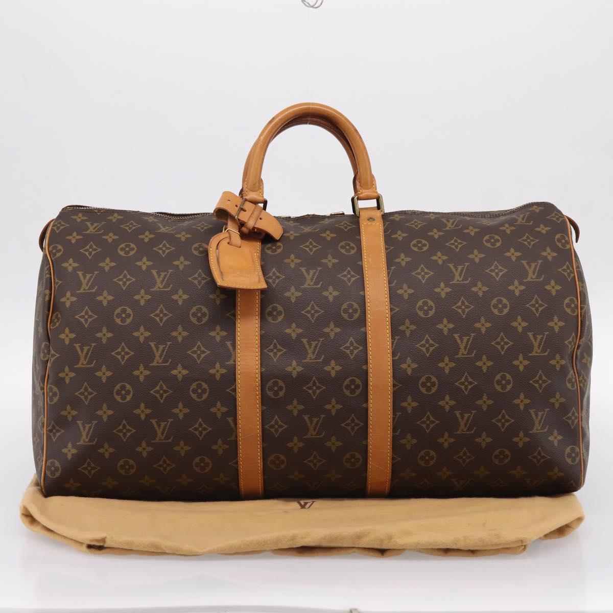 LOUIS VUITTON Monogram Keepall 55 Boston Bag M41424 LV Auth ka5698A