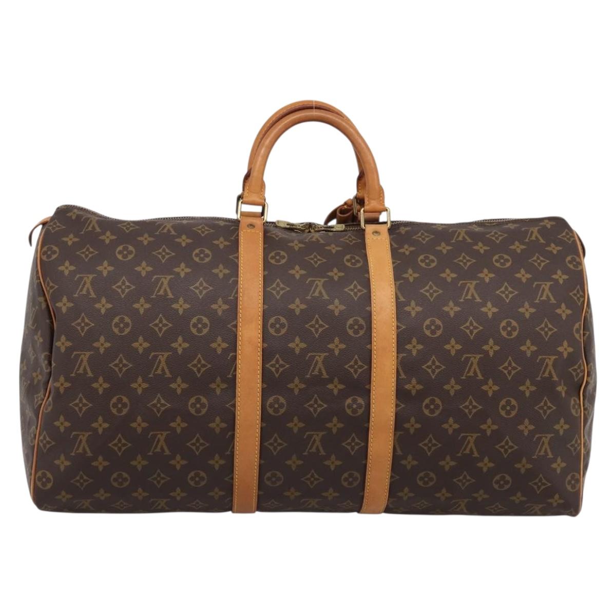 LOUIS VUITTON Monogram Keepall 55 Boston Bag M41424 LV Auth ka5698A
