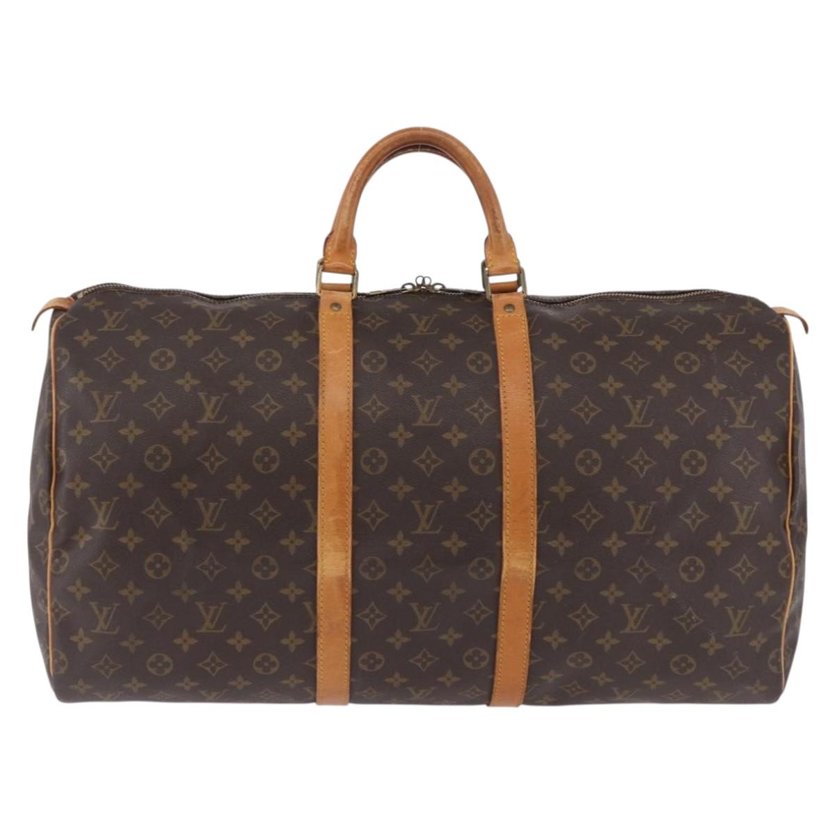 LOUIS VUITTON Monogram Keepall 55 Boston Bag M41424 LV Auth ka5699A