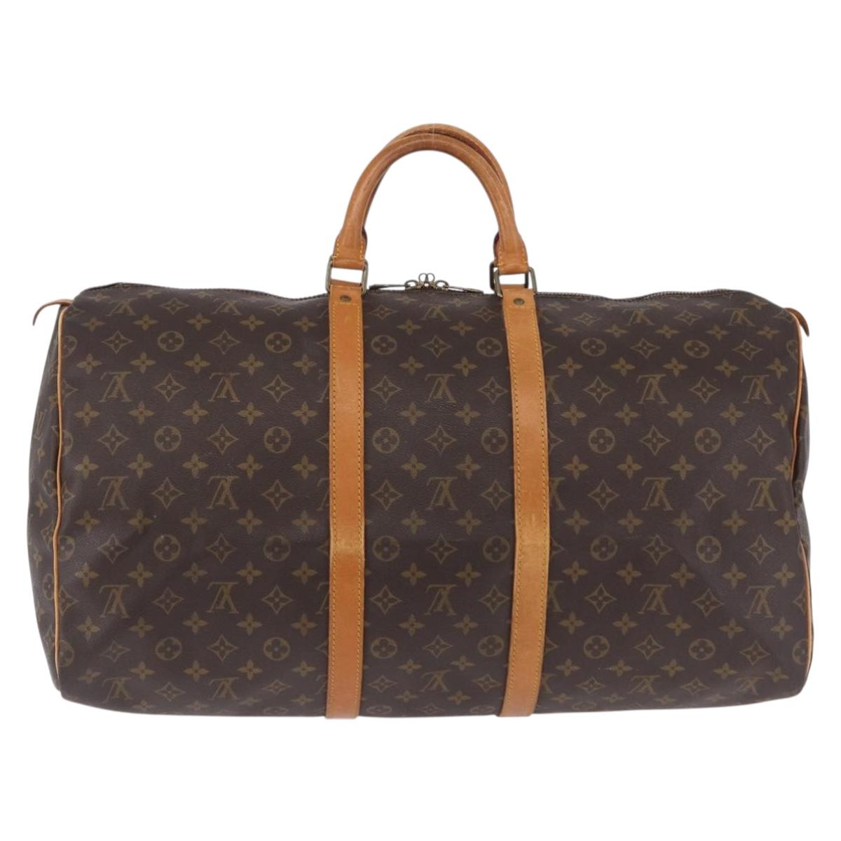 LOUIS VUITTON Monogram Keepall 55 Boston Bag M41424 LV Auth ka5699A