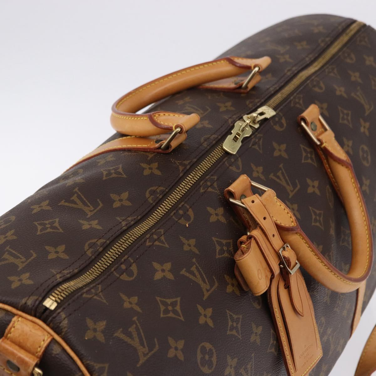 LOUIS VUITTON Monogram Keepall Bandouliere 55 Boston Bag M41414 LV Auth ka5700