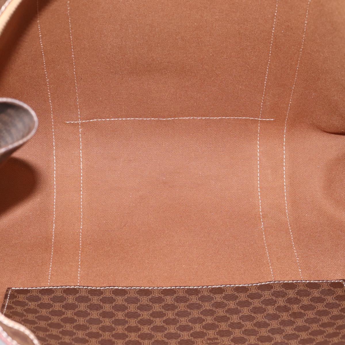 CELINE Macadam Canvas Tote Bag PVC Leather Brown Gold Auth ka5704