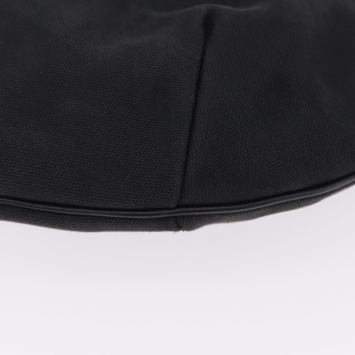 GUCCI Sherry Line Shoulder Bag Canvas Black Gold 106663 Auth ka5705