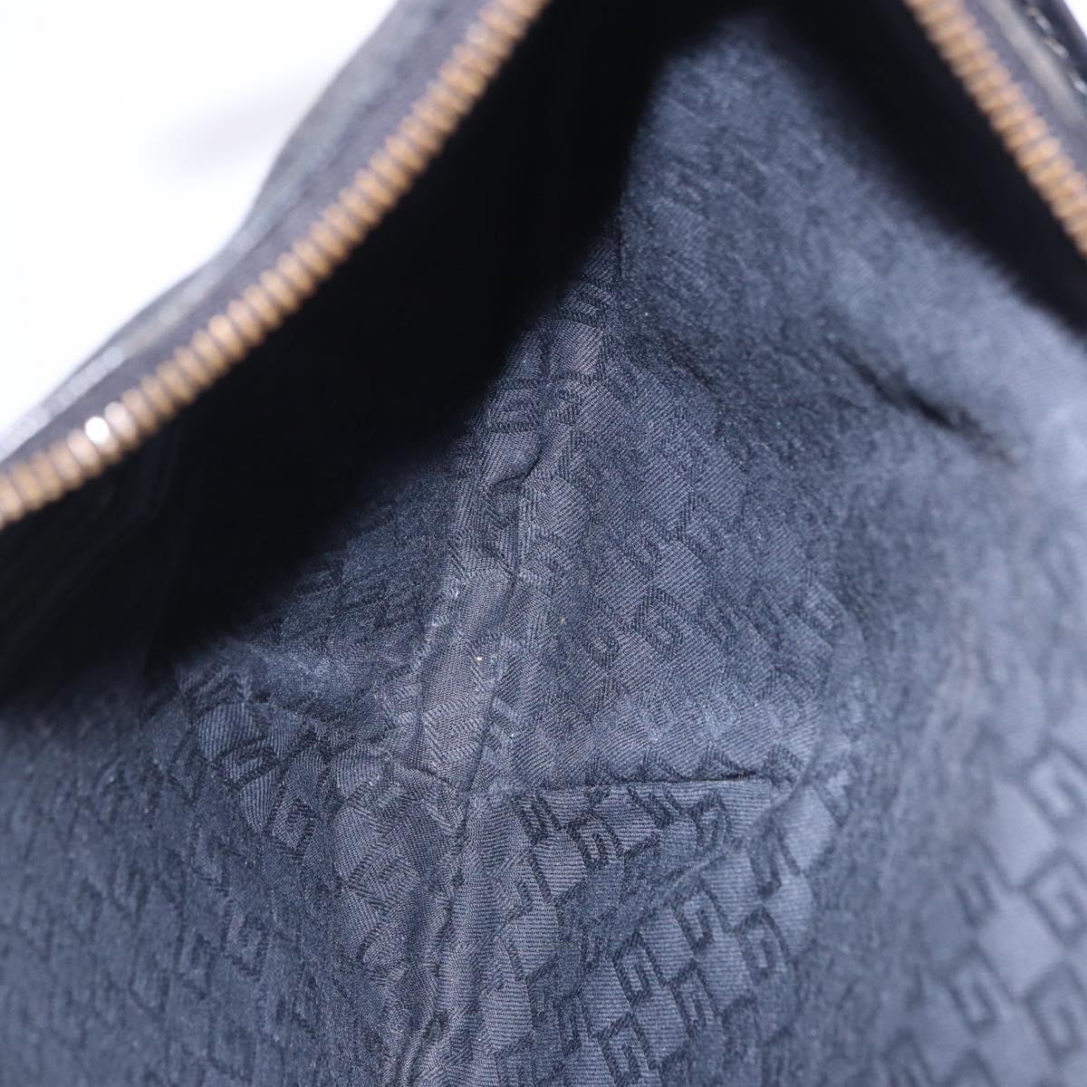 GUCCI Sherry Line Shoulder Bag Canvas Black Gold 106663 Auth ka5705