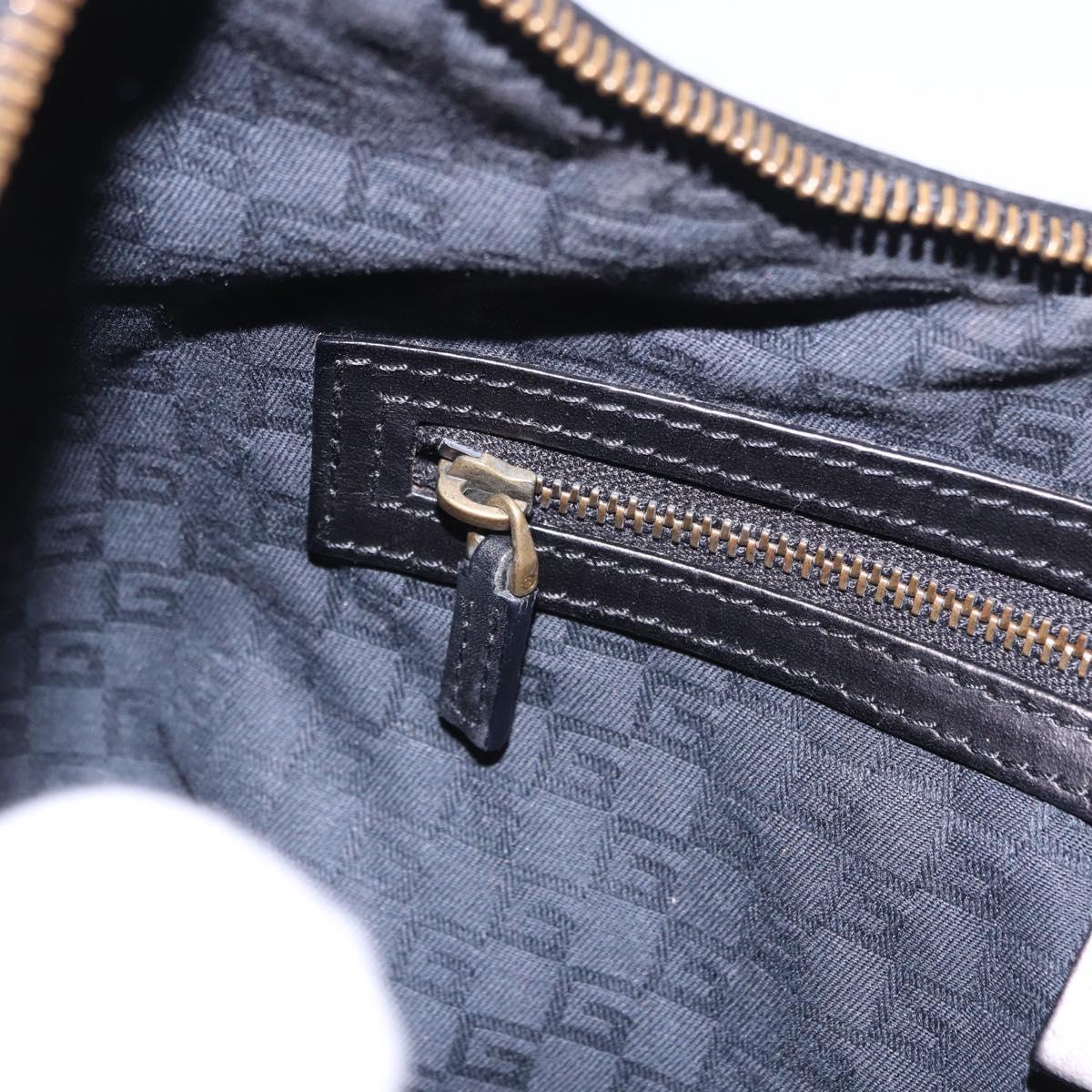GUCCI Sherry Line Shoulder Bag Canvas Black Gold 106663 Auth ka5705