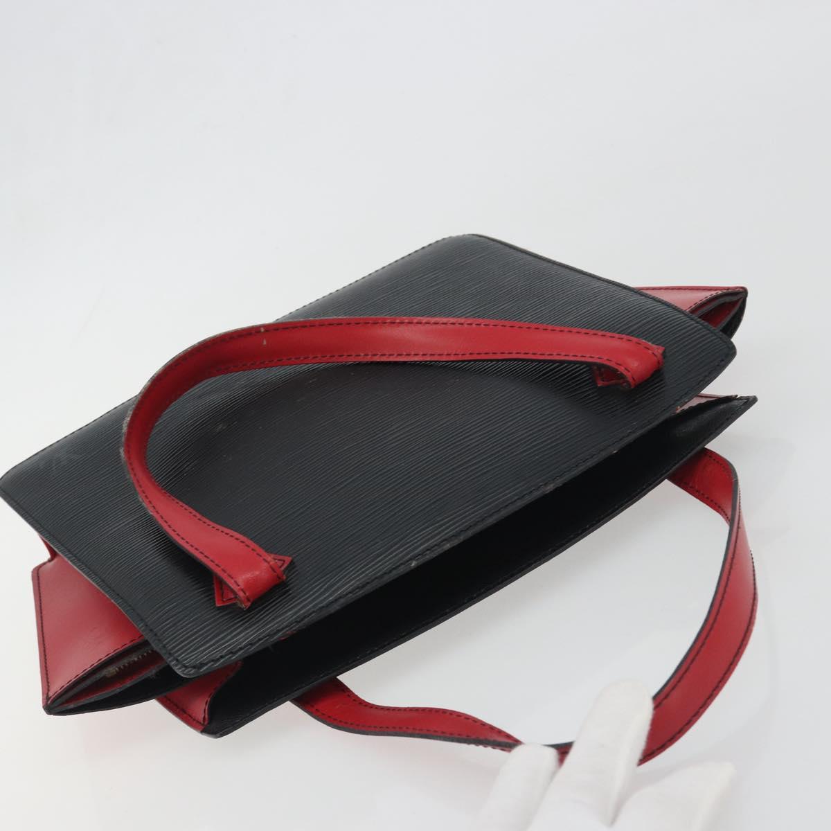 LOUIS VUITTON Epi Bicolor Varenne Hand Bag Black Red M52387 LV Auth ka5706
