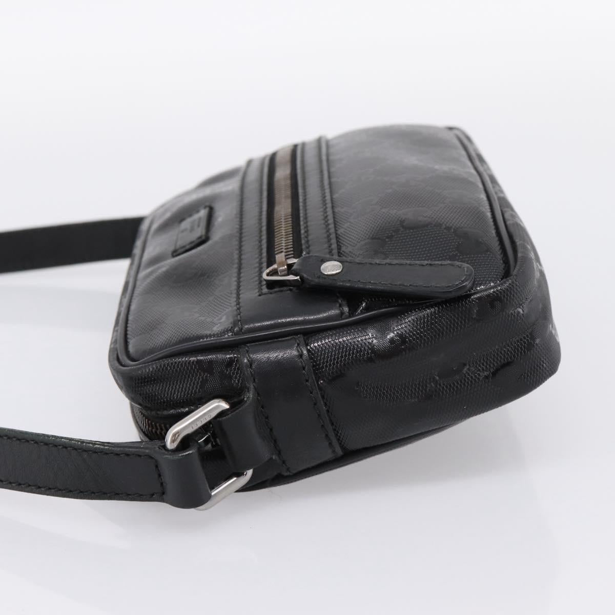 GUCCI GG Implementation Shoulder Bag PVC Black Silver 201447 Auth ka5707A