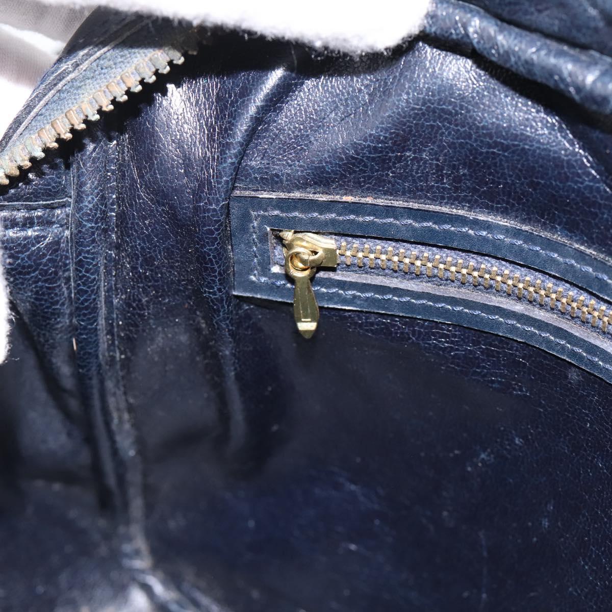 GUCCI GG Supreme Shoulder Bag PVC Navy Gold Auth ka5710