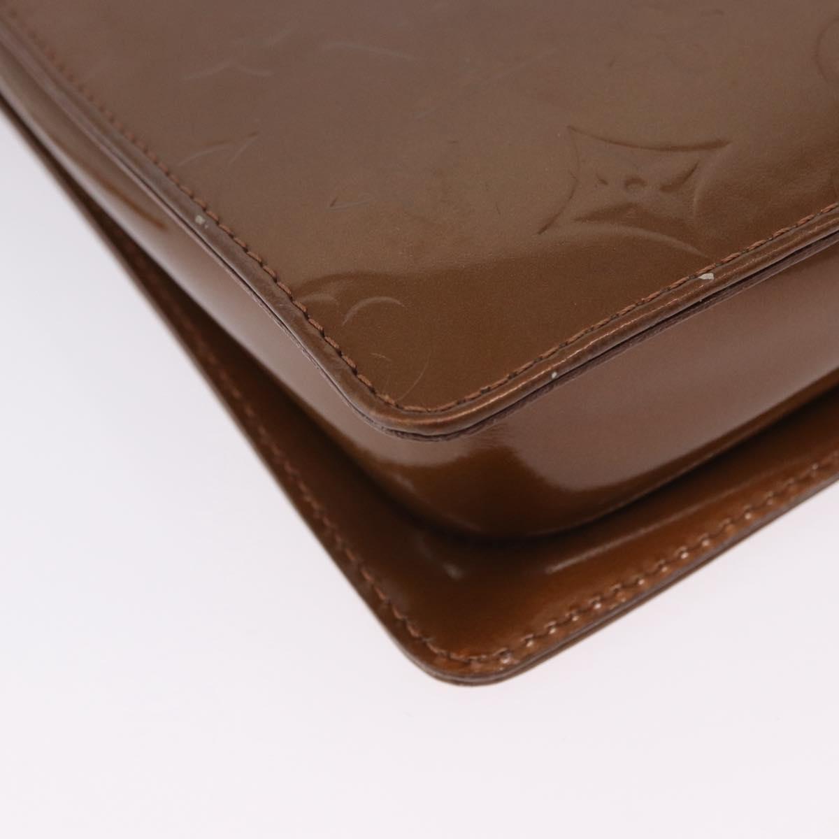 LOUIS VUITTON Monogram Vernis Motto Accessory Pouch Bronze M91138 LV Auth ka5713