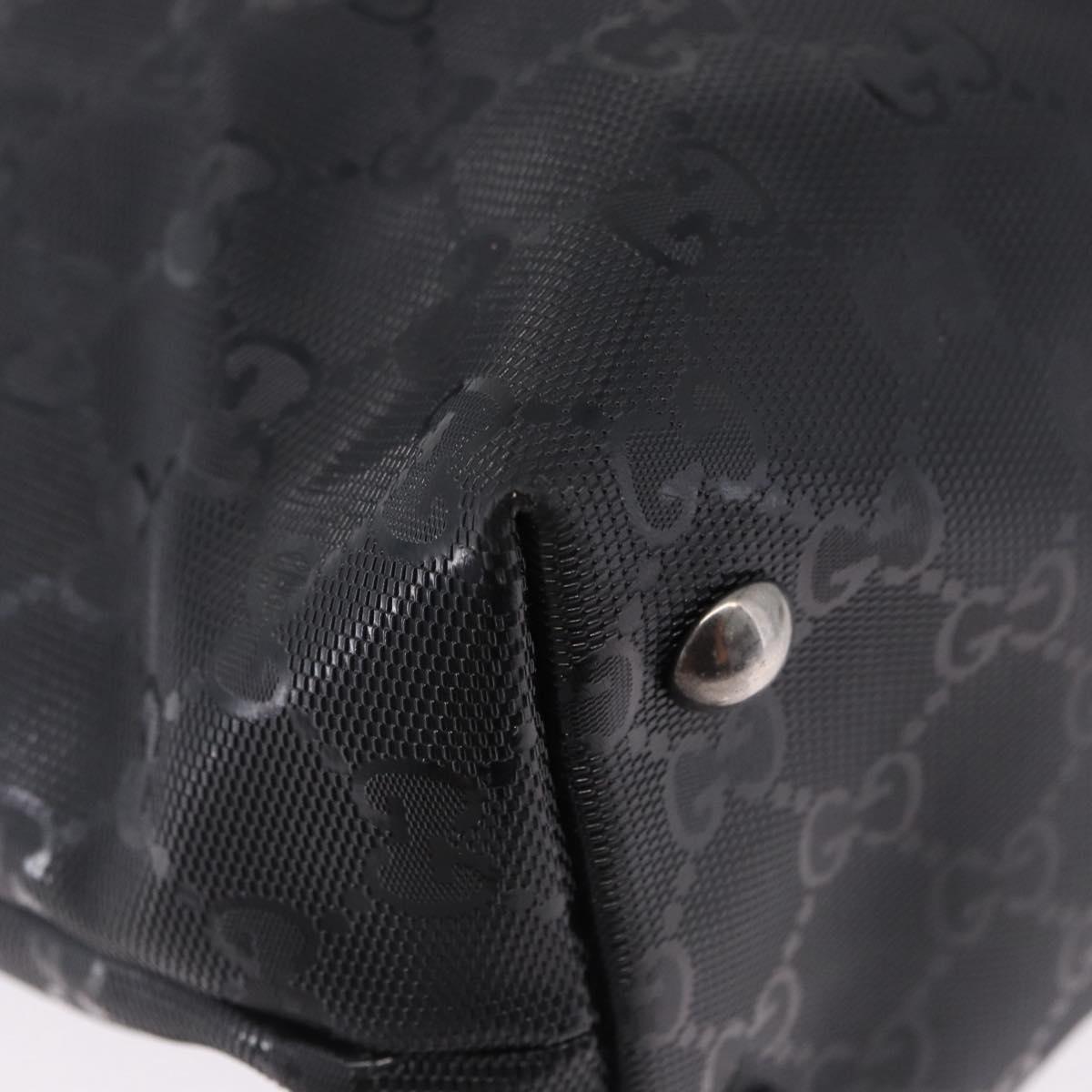 GUCCI GG Implementation Tote Bag PVC Black Silver 229848 Auth ka5714A