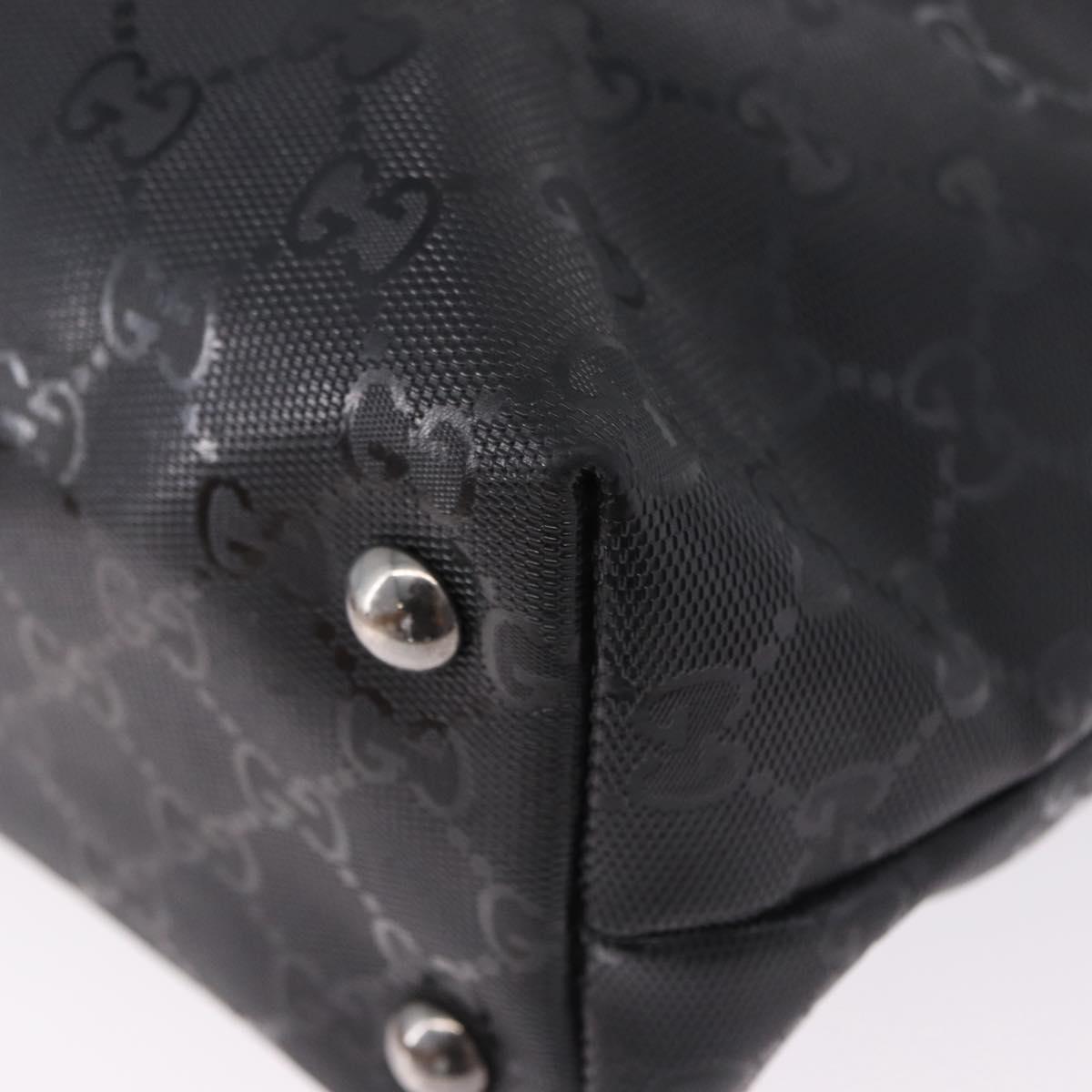 GUCCI GG Implementation Tote Bag PVC Black Silver 229848 Auth ka5714A
