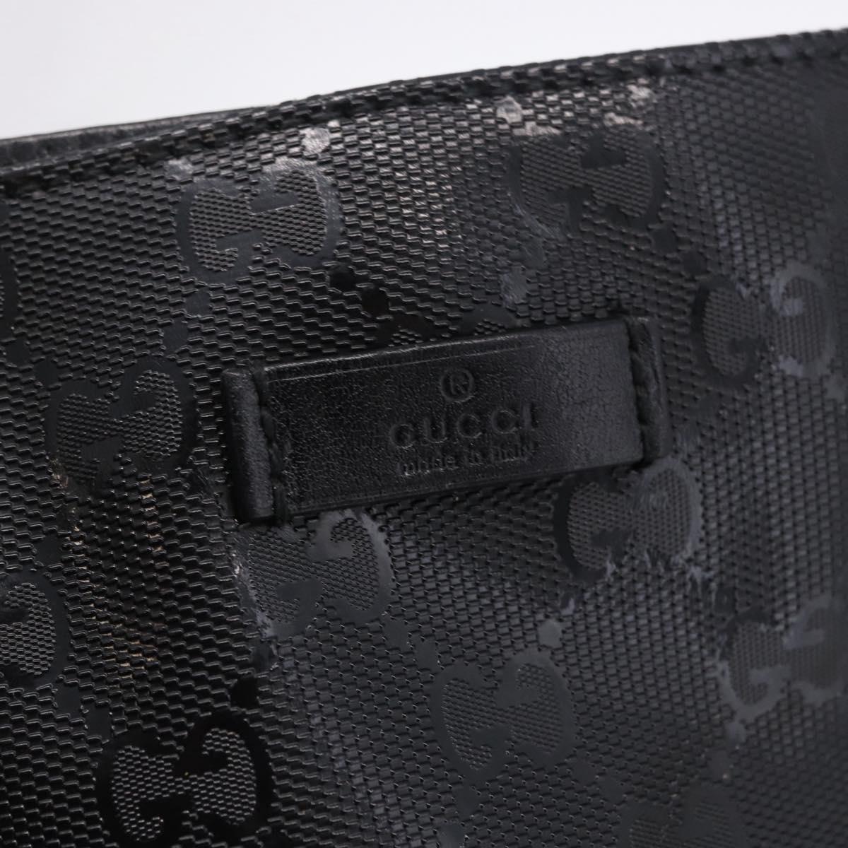 GUCCI GG Implementation Tote Bag PVC Black Silver 229848 Auth ka5714A