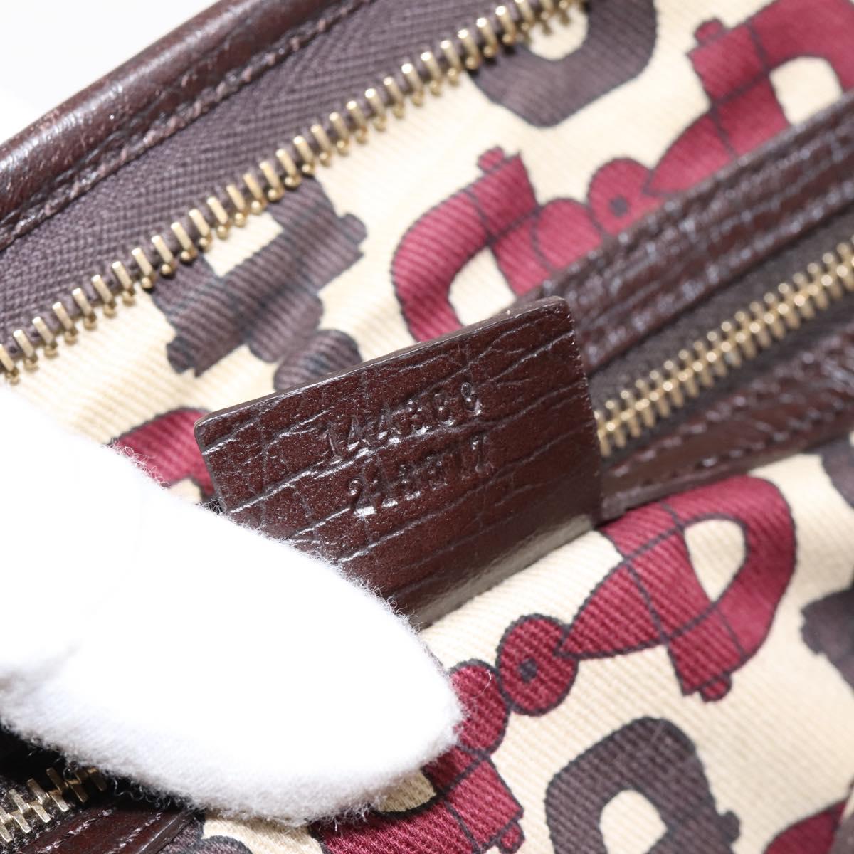 GUCCI GG Canvas Sherry Line Shoulder Bag Beige Gold 144388 Auth ka5715A