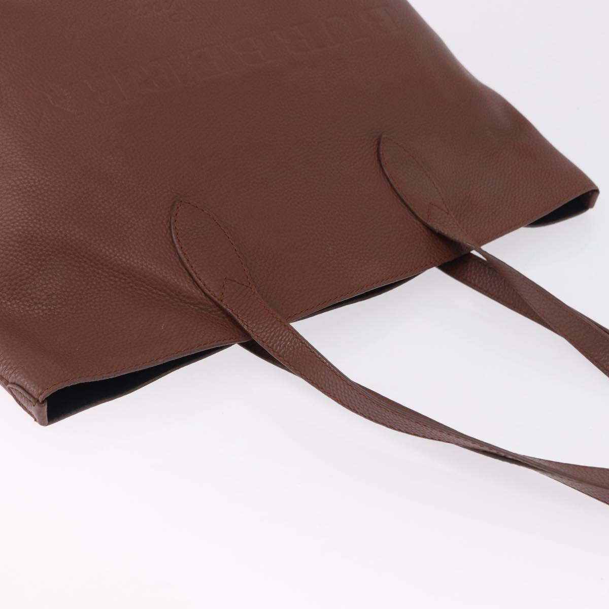 BURBERRY Tote Bag Leather Brown Auth ka5716