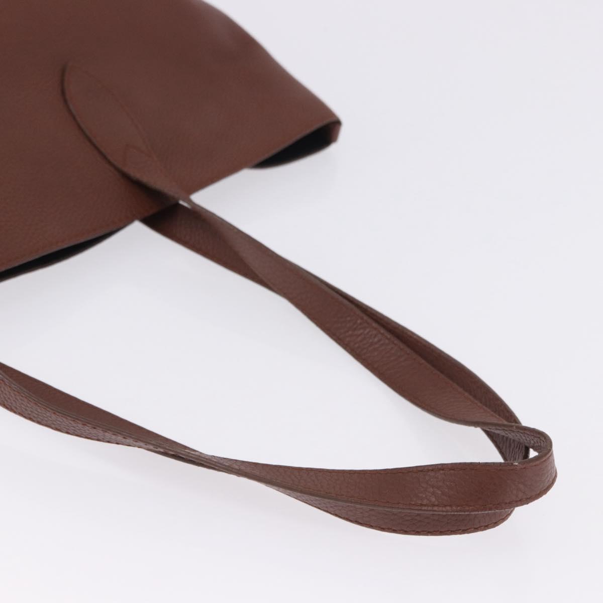 BURBERRY Tote Bag Leather Brown Auth ka5716