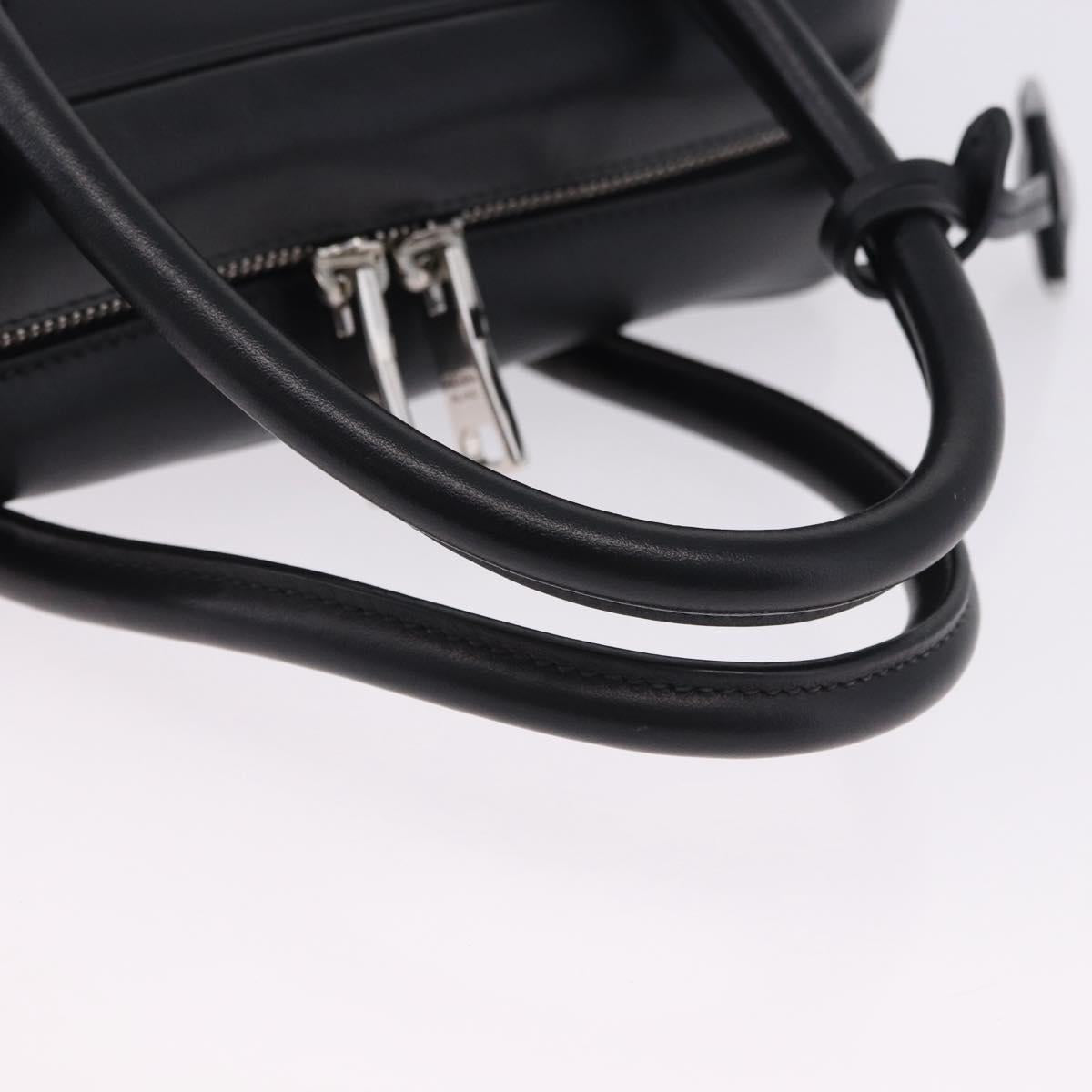 PRADA Hand Bag Leather 2way Black Silver Auth ka5717M