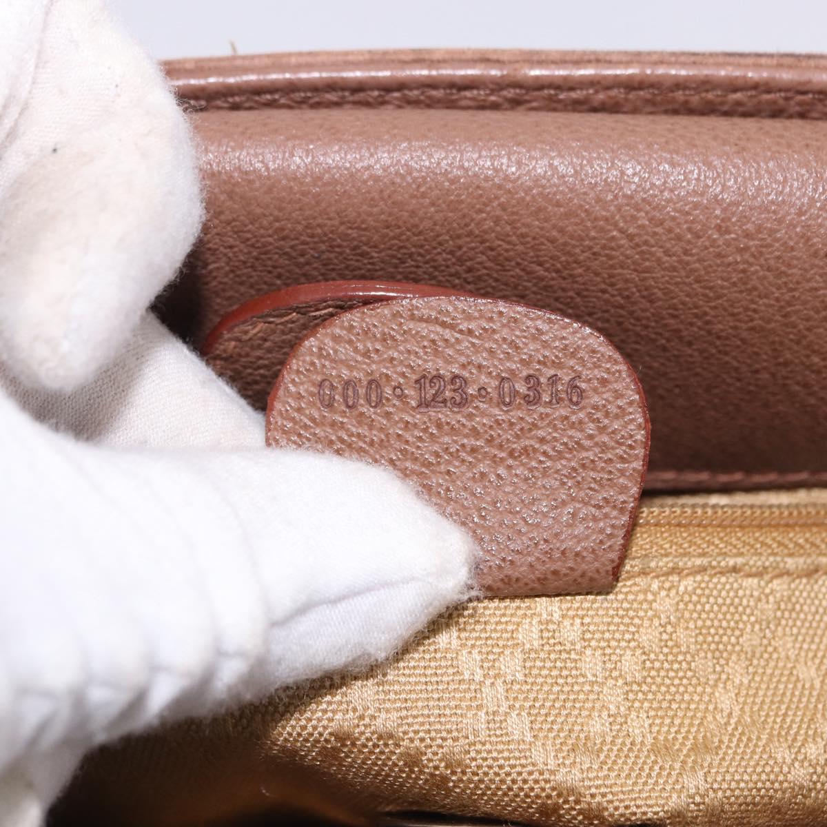 GUCCI Bamboo Hand Bag Suede Brown Gold 000 123 0316 Auth ka5718