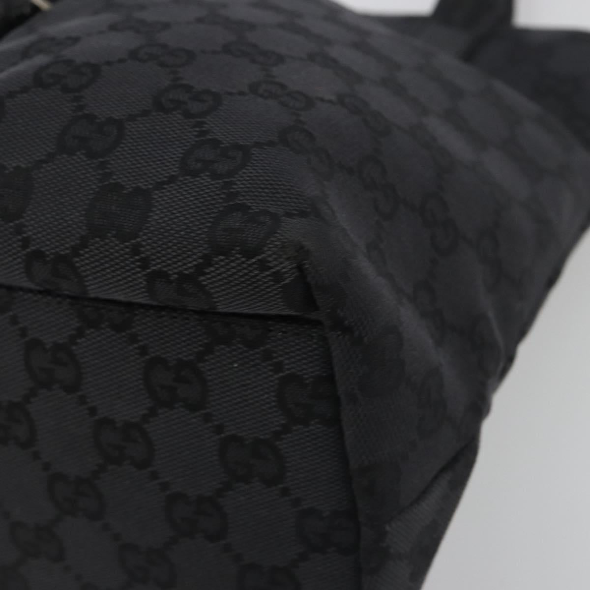 GUCCI GG Canvas Tote Bag Black Silver 002 1076 2684 Auth ka5725