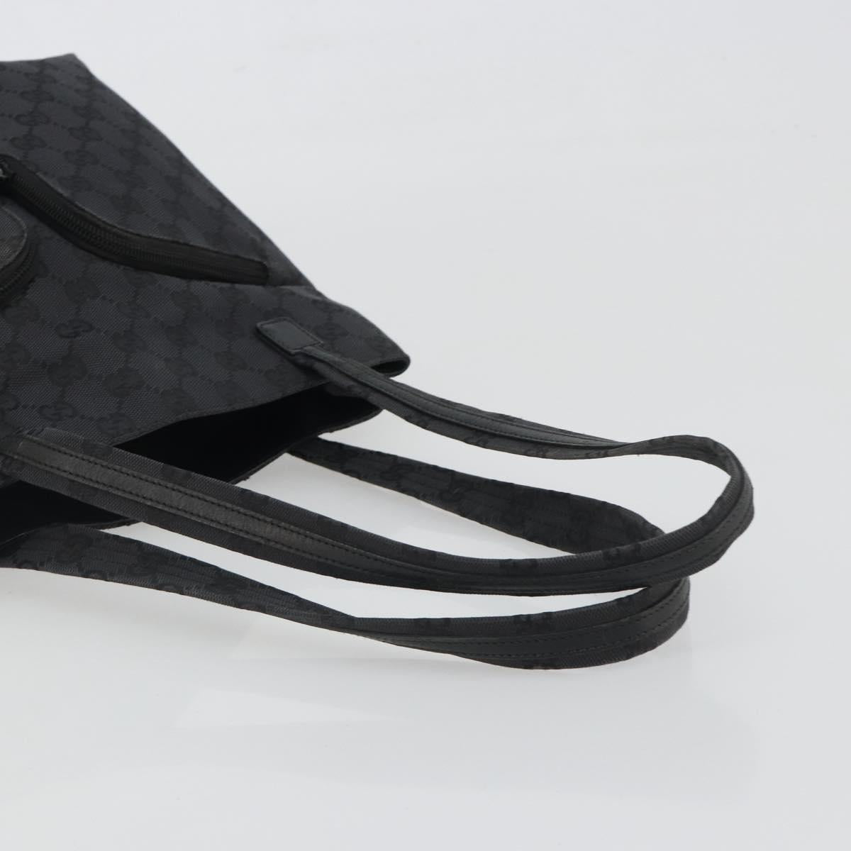 GUCCI GG Canvas Tote Bag Black Silver 002 1076 2684 Auth ka5725