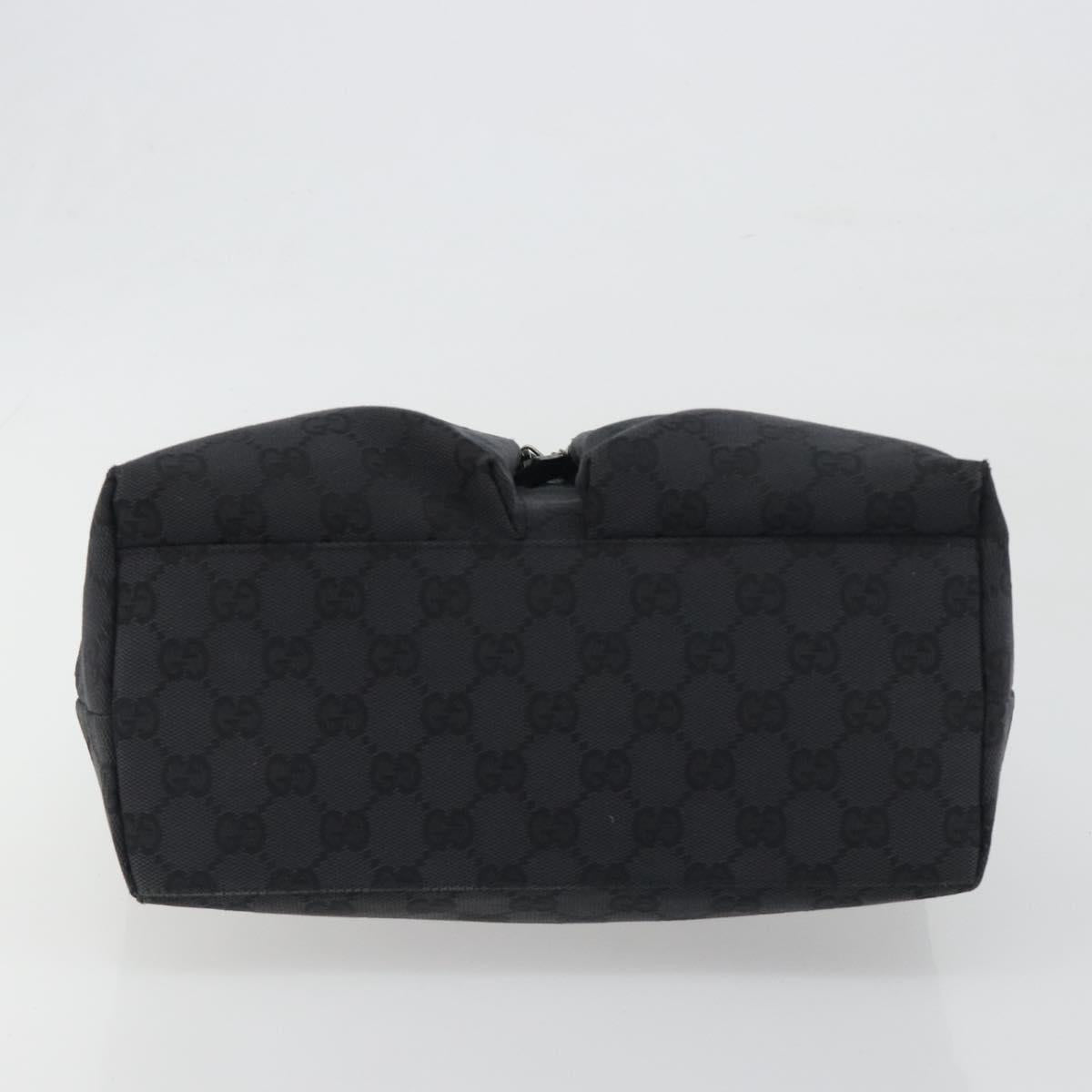 GUCCI GG Canvas Tote Bag Black Silver 002 1076 2684 Auth ka5725