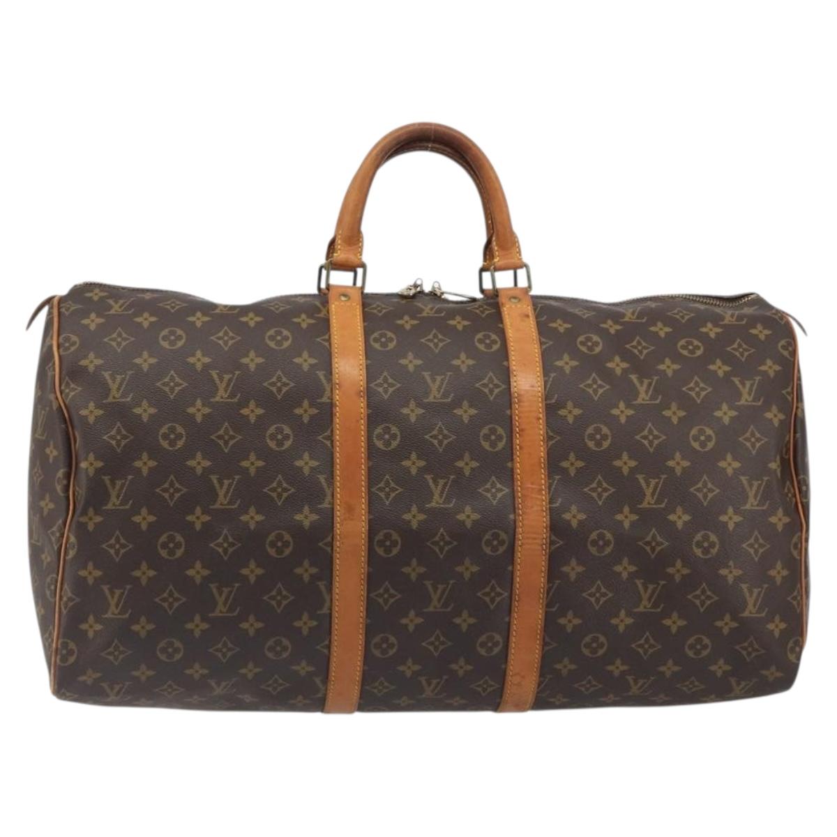LOUIS VUITTON Monogram Keepall 55 Boston Bag M41424 LV Auth ka5726