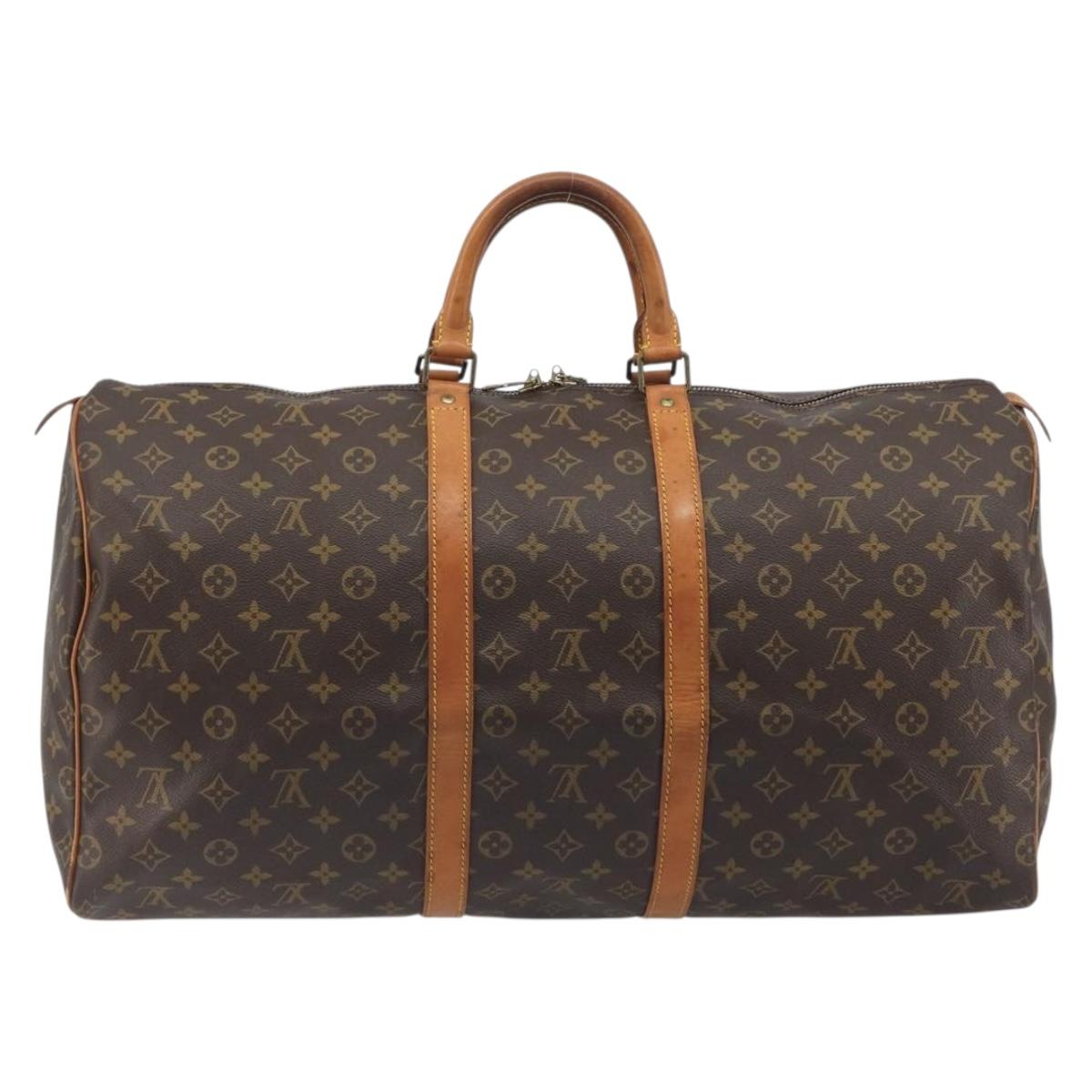 LOUIS VUITTON Monogram Keepall 55 Boston Bag M41424 LV Auth ka5726