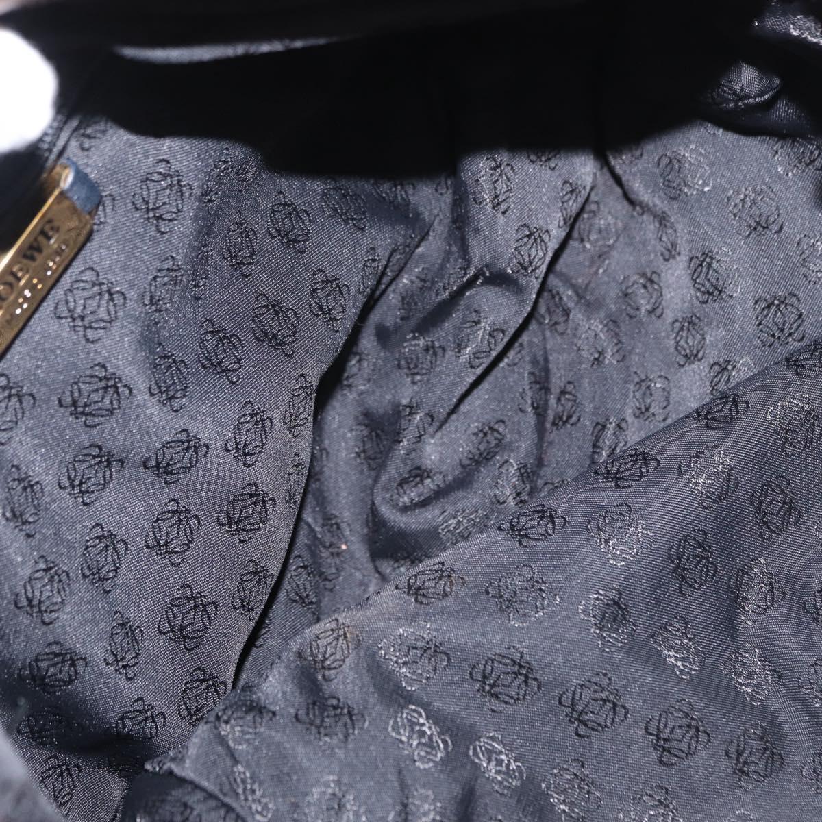 LOEWE Anagram Shoulder Bag Leather Brown Gold Auth ka573