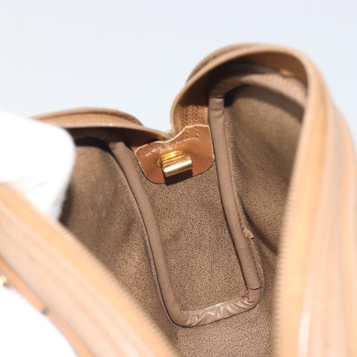 Christian Dior Shoulder Bag Leather Beige Gold Auth ka5732