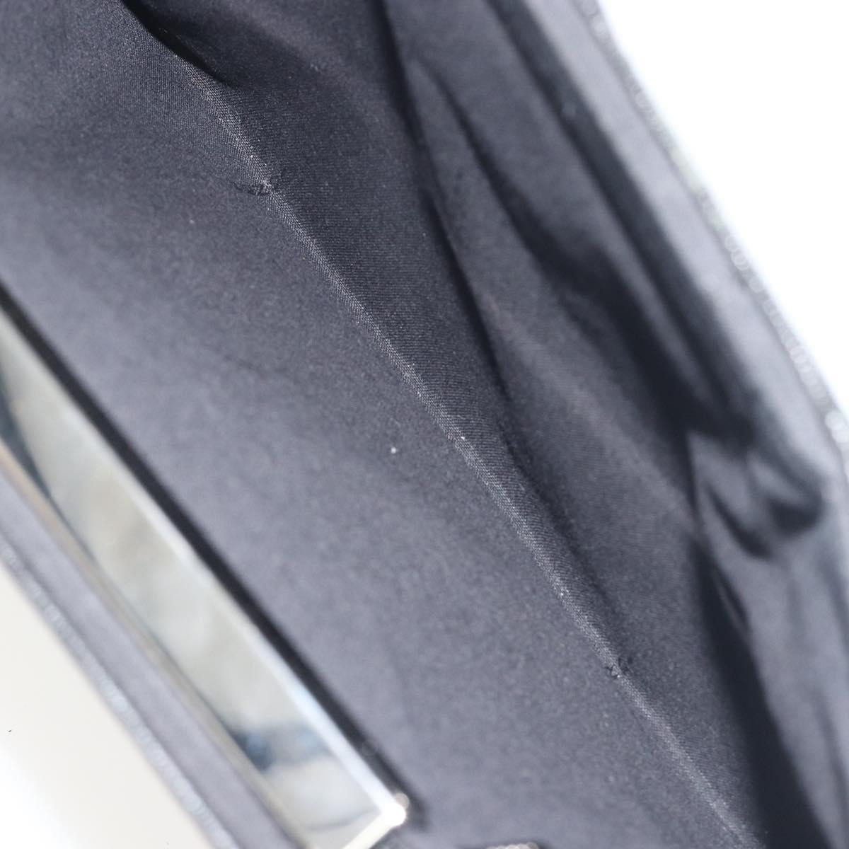 FENDI Chain Hand Bag Leather Silver Auth ka5733A