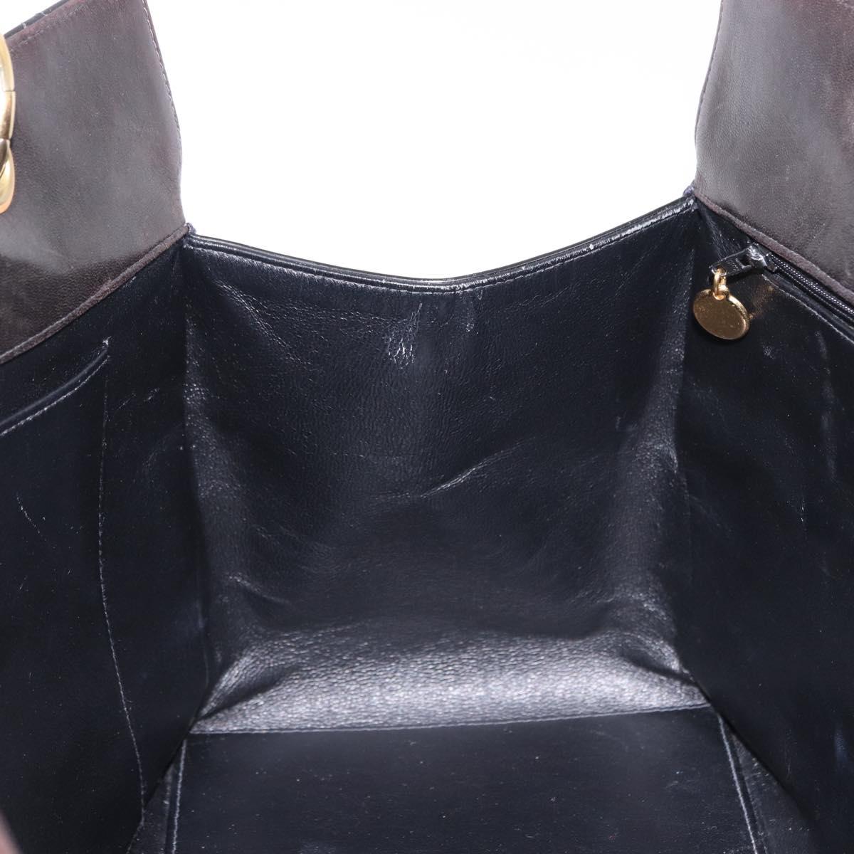 CHANEL Matelasse Chain Hand Bag Patent leather Black Gold CC Auth ka5737