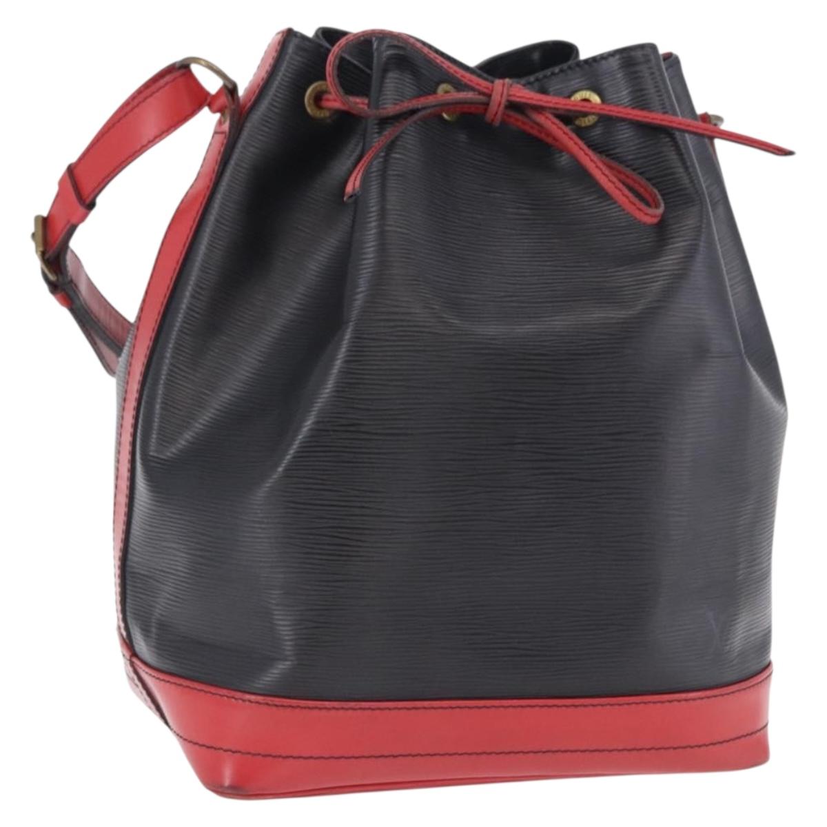 LOUIS VUITTON Epi Noe Shoulder Bag Bicolor Black Red M44017 LV Auth ka5742