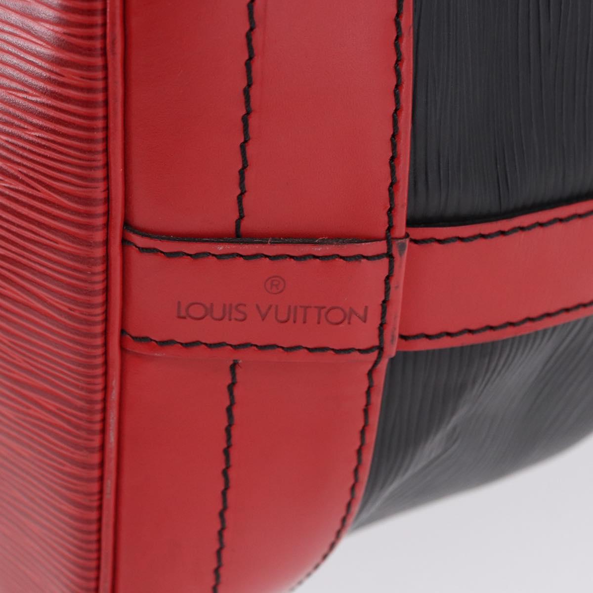 LOUIS VUITTON Epi Noe Shoulder Bag Bicolor Black Red M44017 LV Auth ka5742