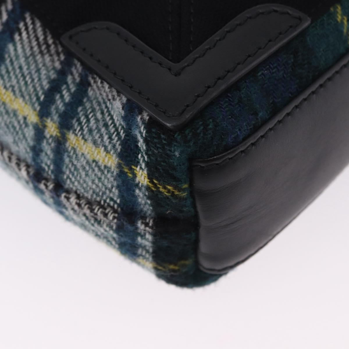 BALENCIAGA Cabas XS Tote Bag Wool 2way Green Silver 390346 Auth ka5745A
