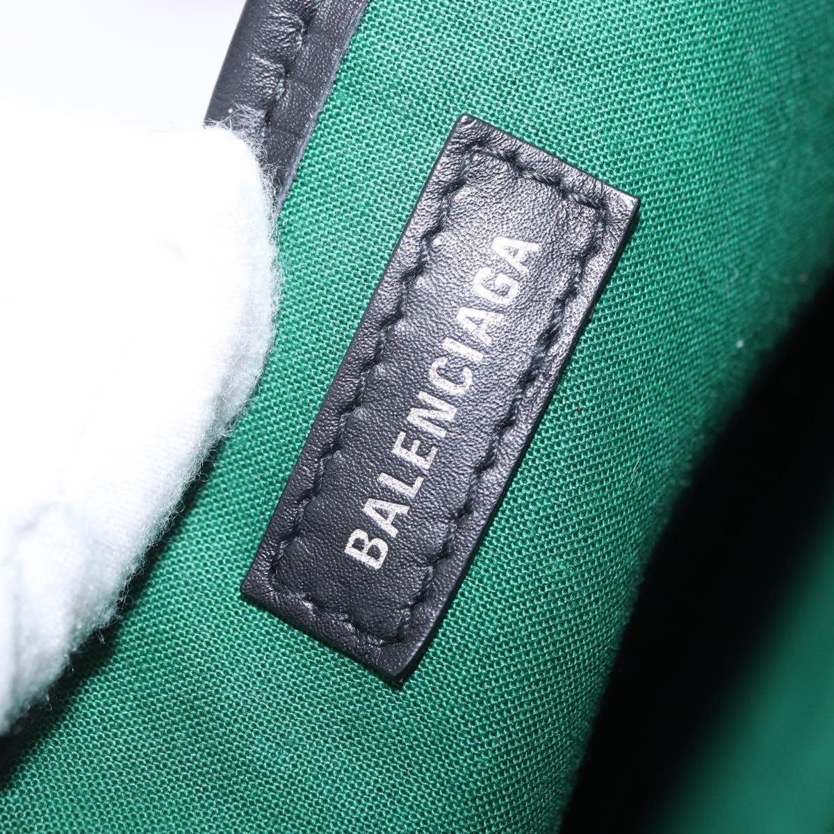 BALENCIAGA Cabas XS Tote Bag Wool 2way Green Silver 390346 Auth ka5745A