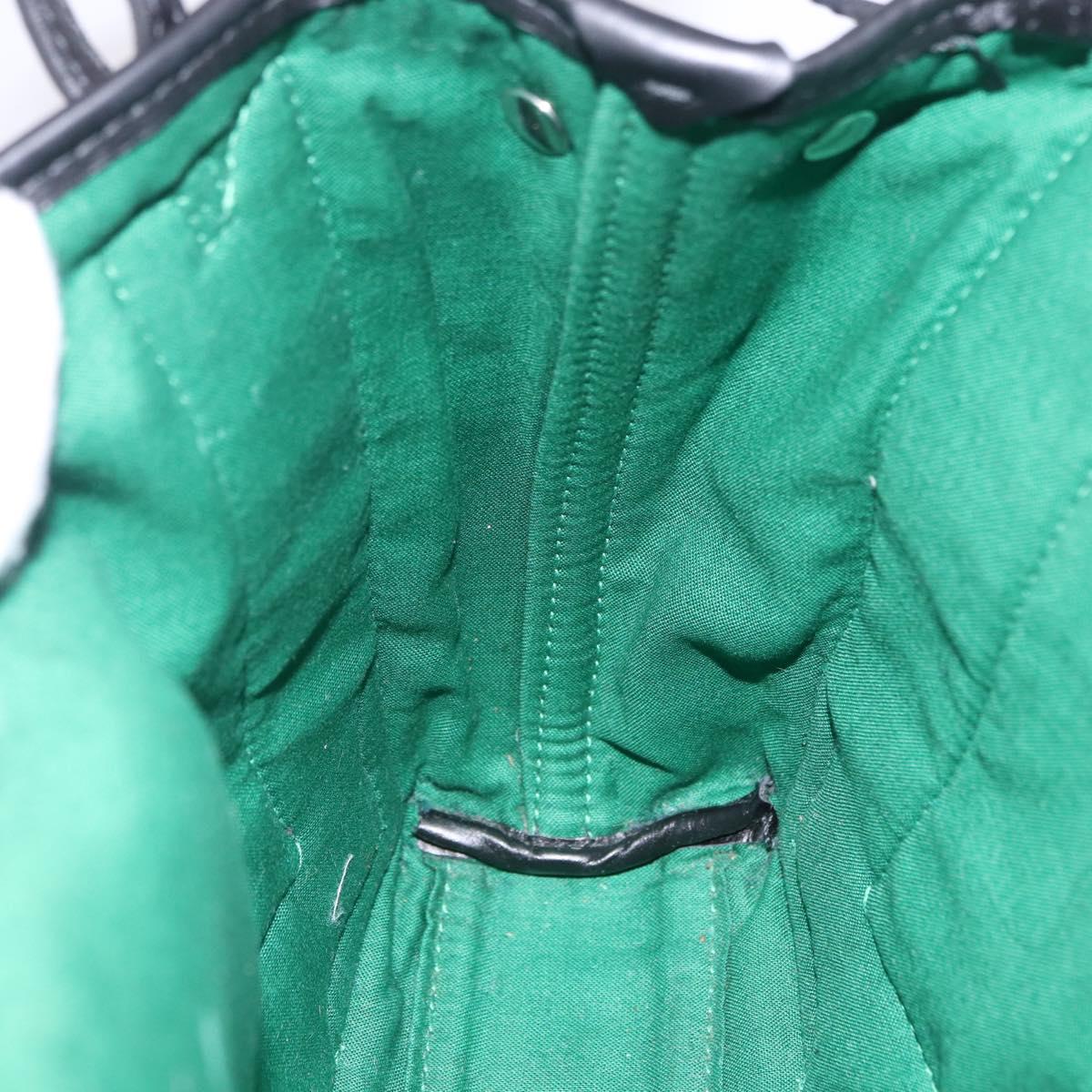 BALENCIAGA Cabas XS Tote Bag Wool 2way Green Silver 390346 Auth ka5745A