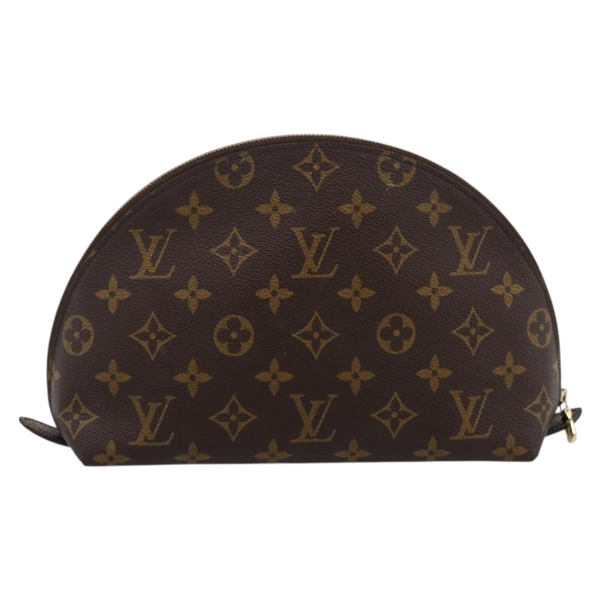 LOUIS VUITTON Monogram Trousse Demi Ronde Cosmetic Pouch M47520 LV Auth ka5753