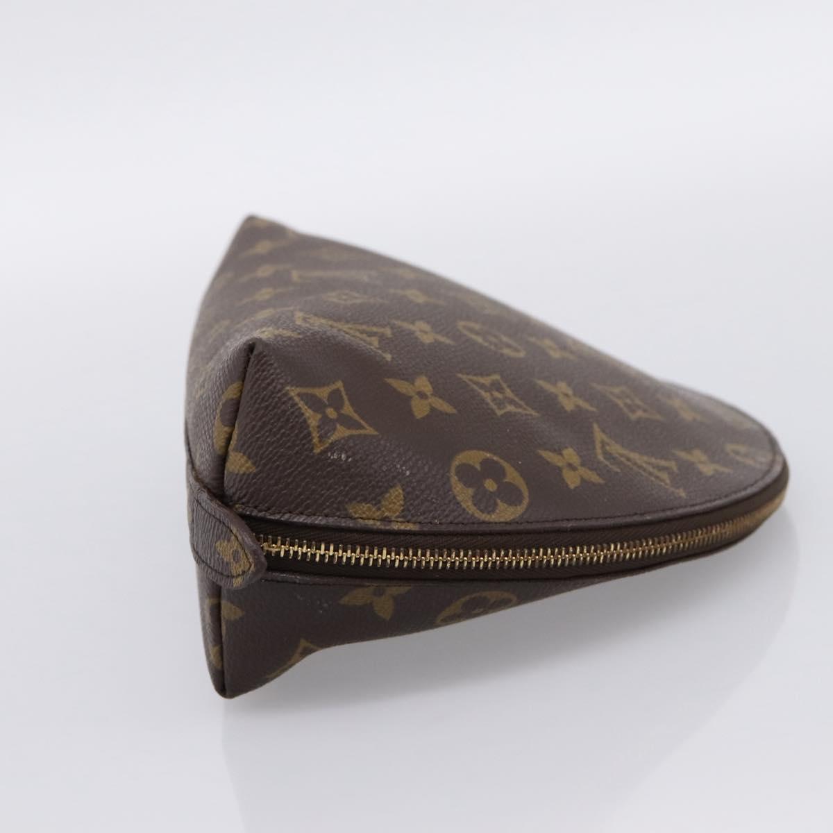 LOUIS VUITTON Monogram Trousse Demi Ronde Cosmetic Pouch M47520 LV Auth ka5753