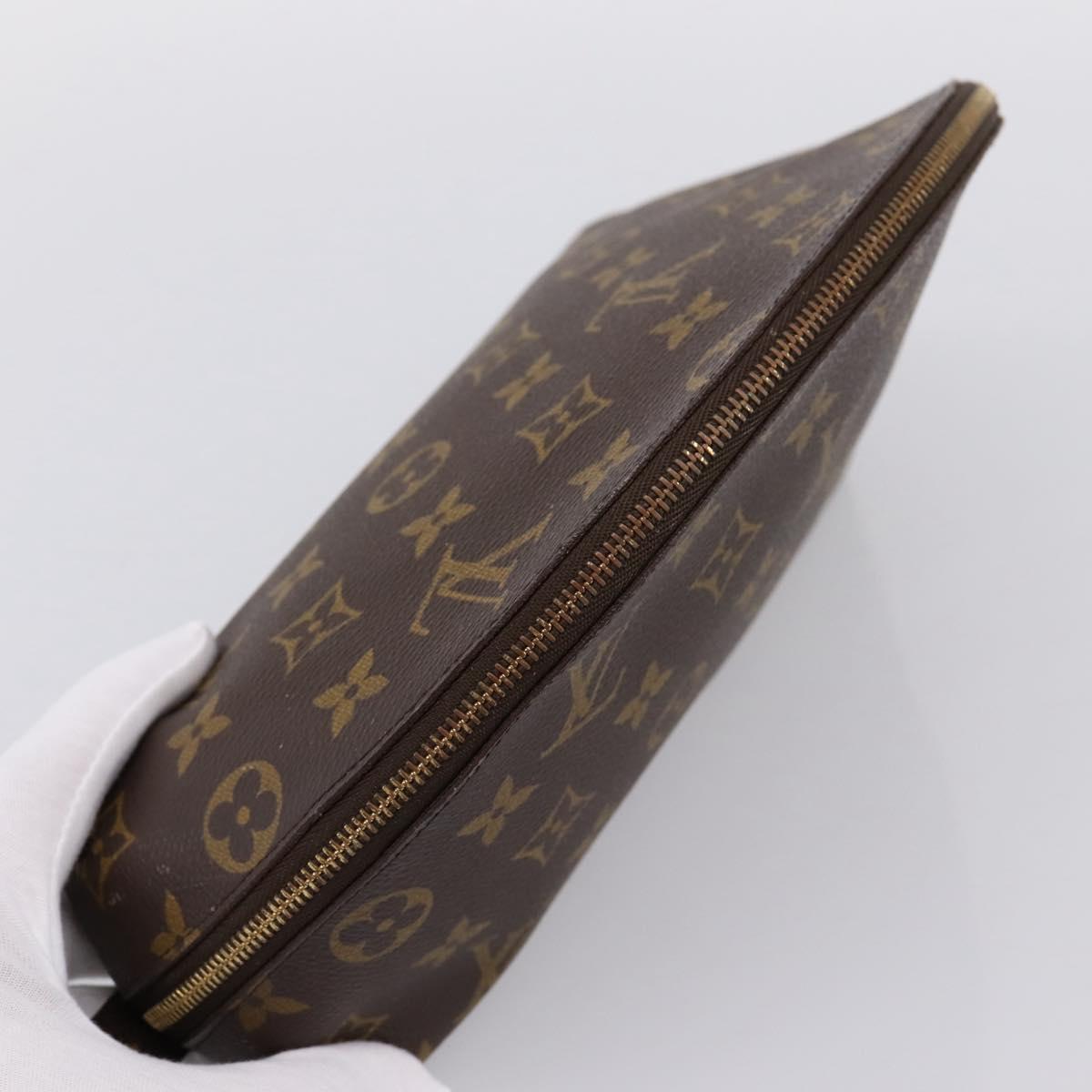 LOUIS VUITTON Monogram Trousse Demi Ronde Cosmetic Pouch M47520 LV Auth ka5753