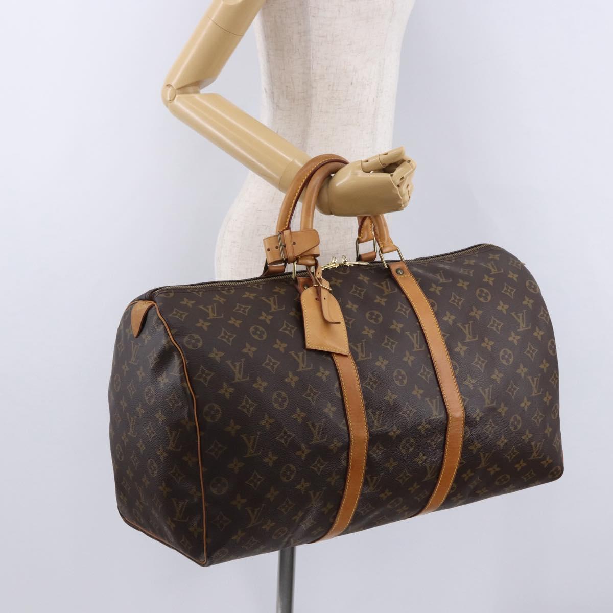 LOUIS VUITTON Monogram Keepall 50 Boston Bag M41426 LV Auth ka5755A