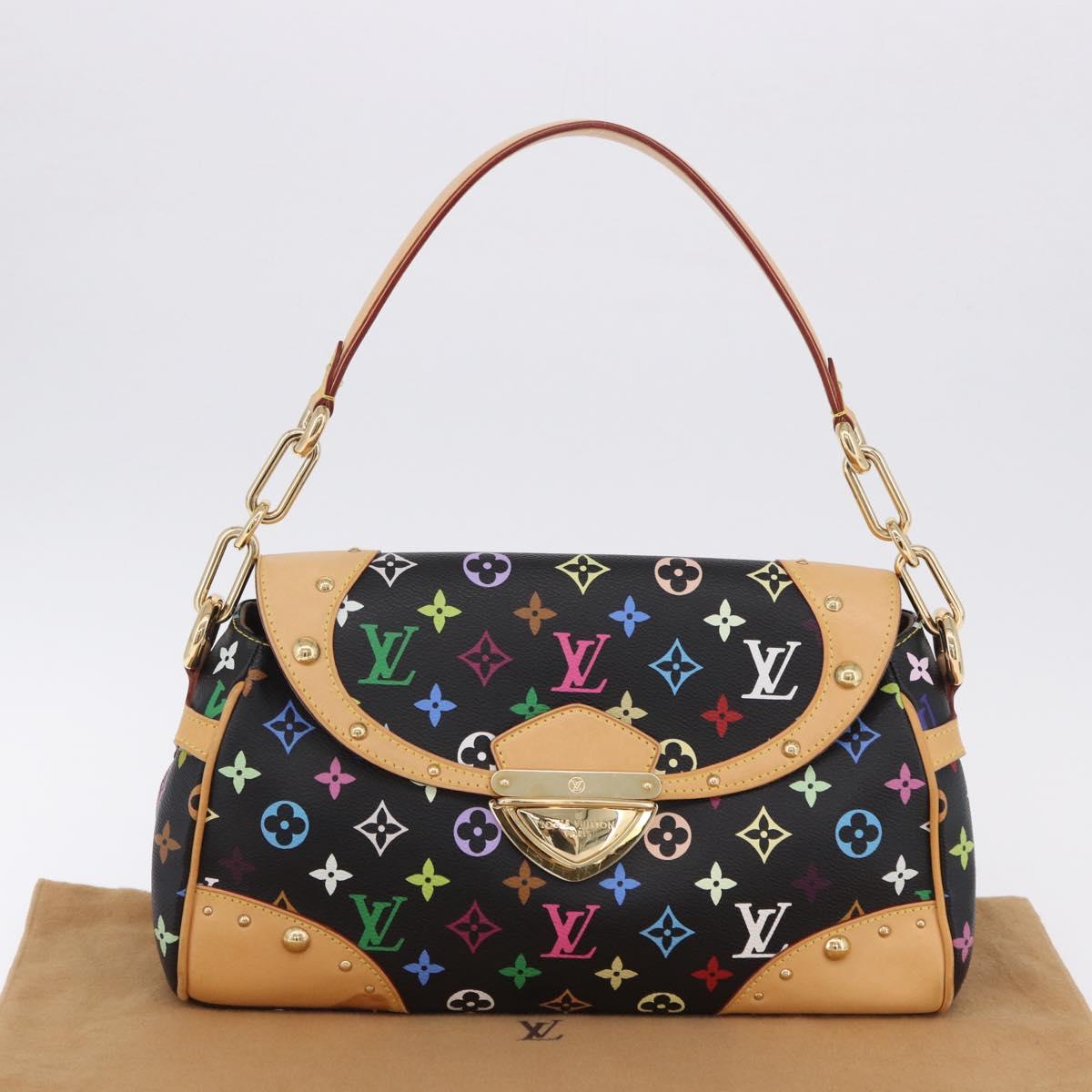 LOUIS VUITTON Monogram Multicolor Beverly MM Bag Black M40204 LV Auth ka5760SV