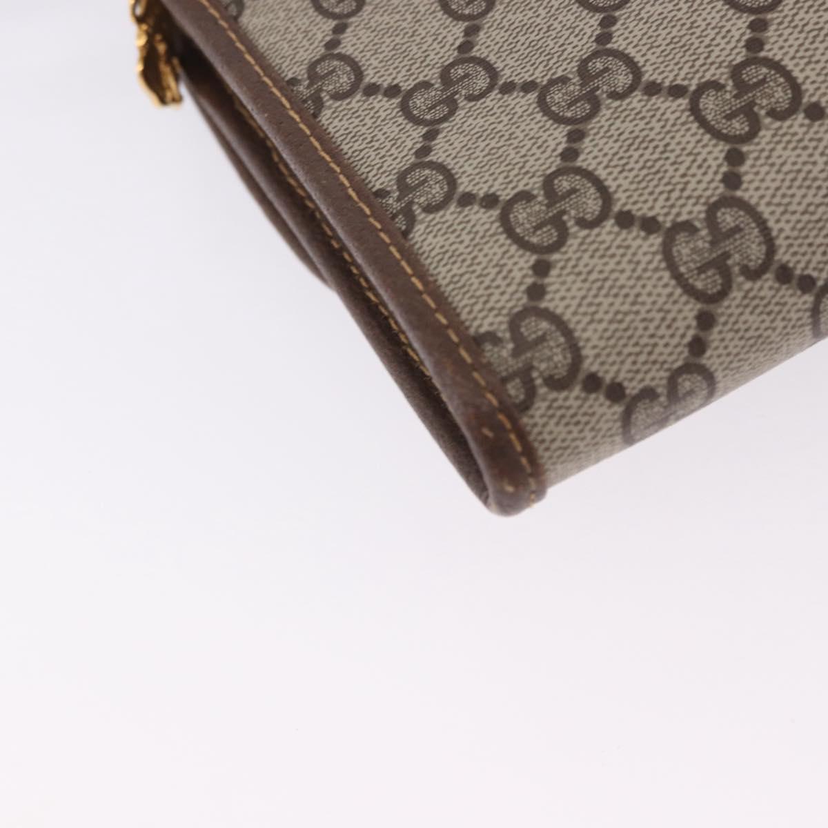 GUCCI GG Supreme Shoulder Bag PVC Beige Gold Auth ka5761