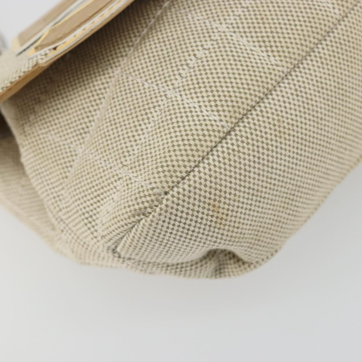 CHANEL No. 5 Camellia COCO Mark Chain Bag Canvas Beige Silver CC Auth ka5765A