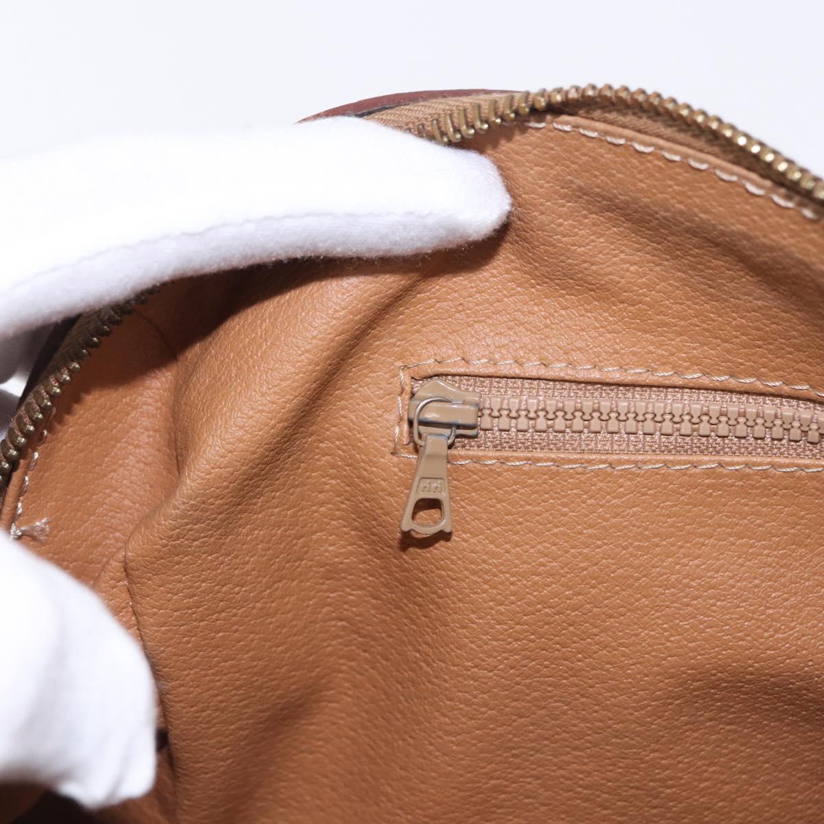 CELINE Macadam Canvas Hand Bag PVC Leather Brown Gold Auth ka5768A