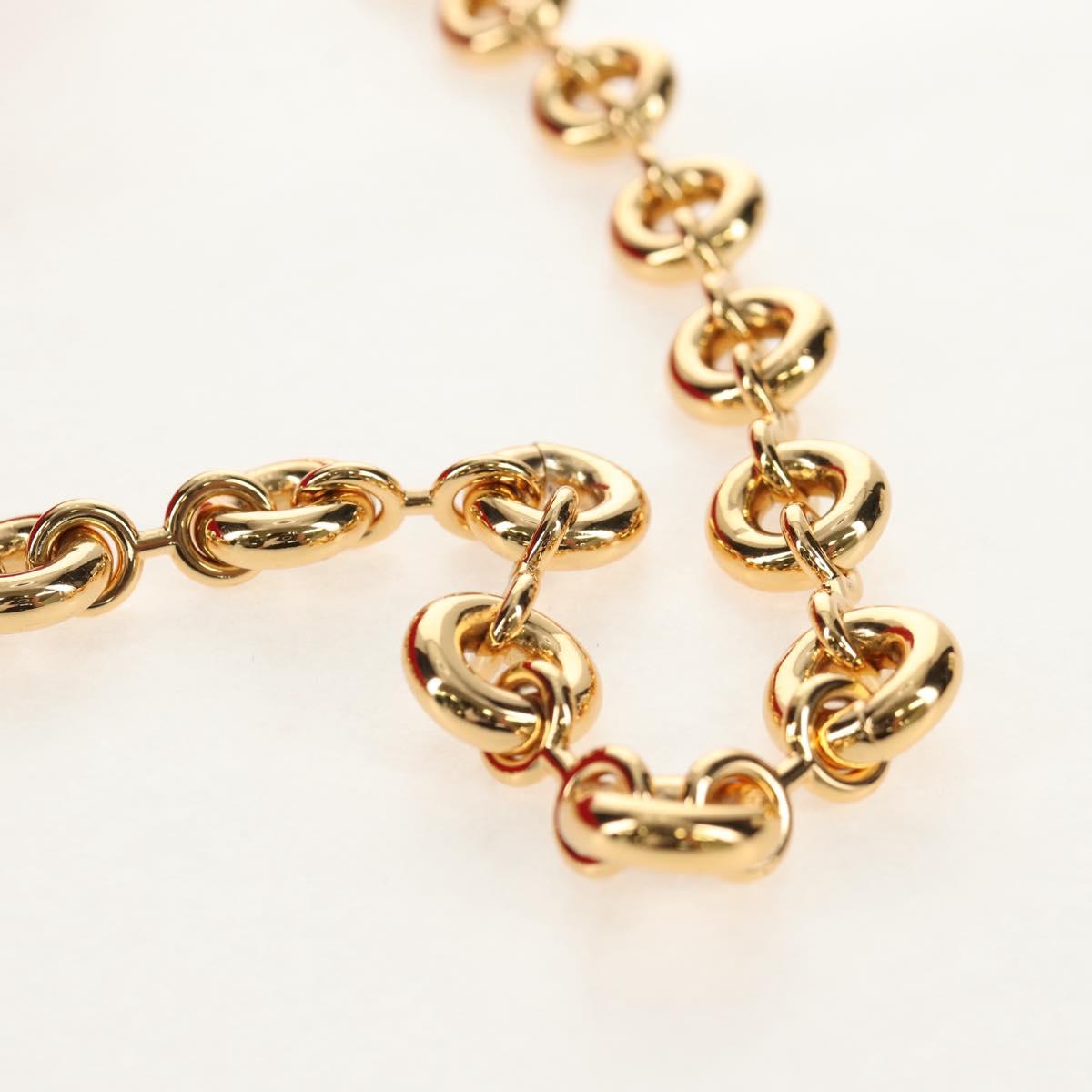 LOEWE Chain Goya Shoulder Bag Leather Red Gold Auth ka576M