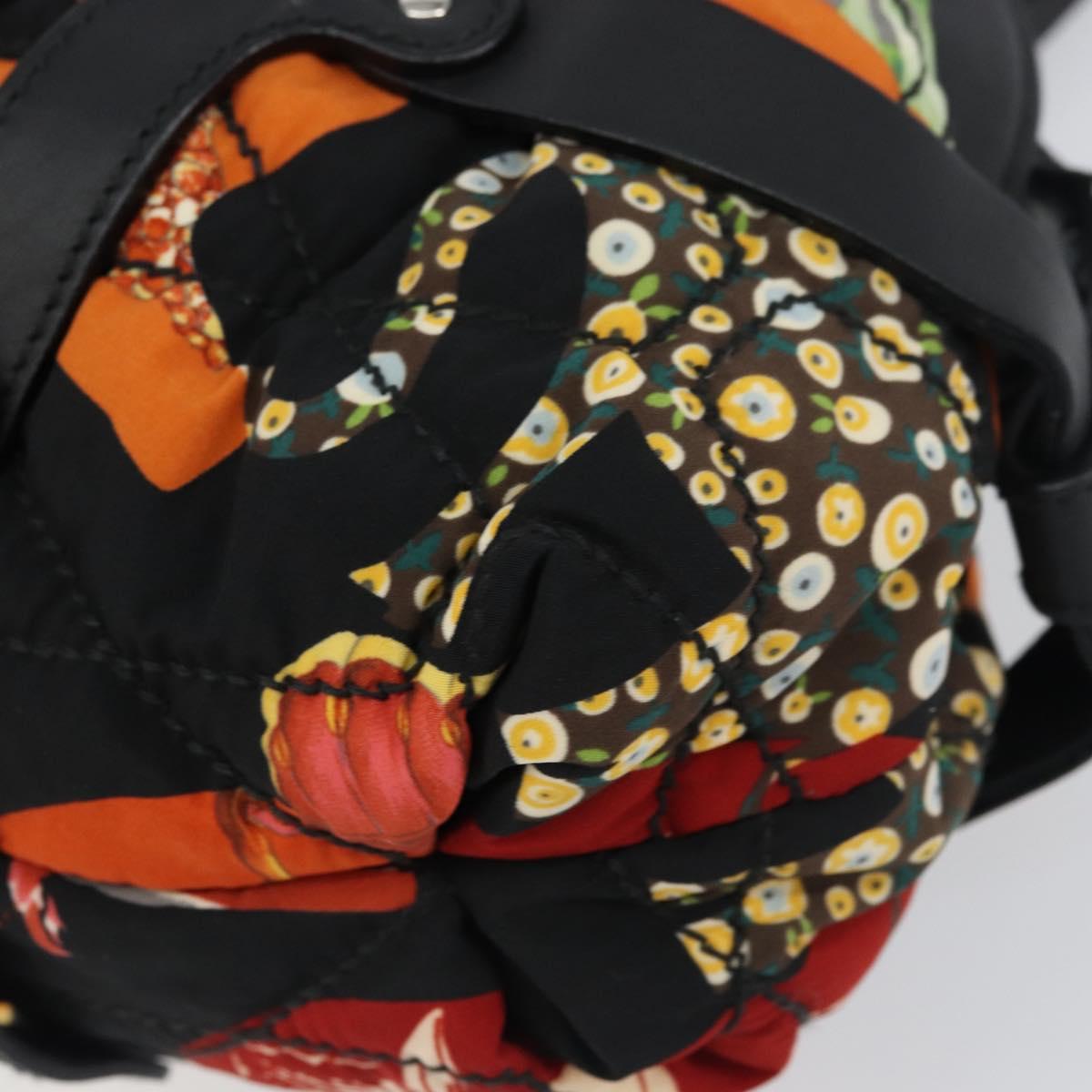 Salvatore Ferragamo Hand Bag Nylon Black Silver Auth ka577