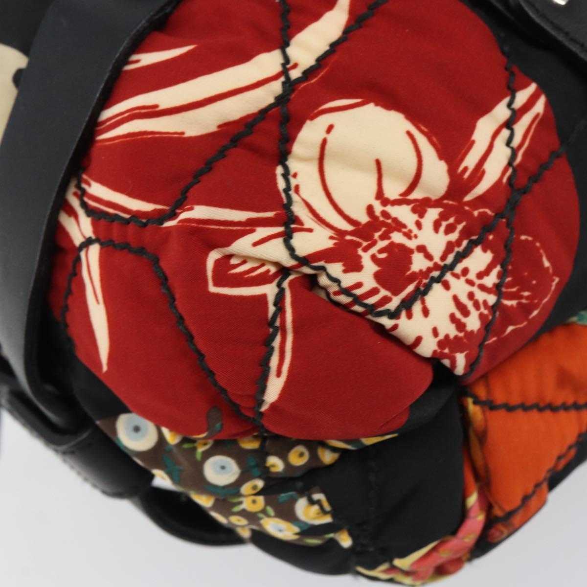 Salvatore Ferragamo Hand Bag Nylon Black Silver Auth ka577