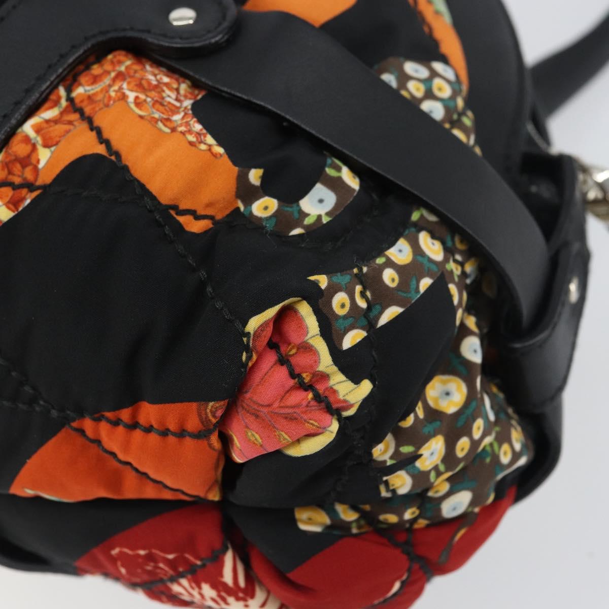 Salvatore Ferragamo Hand Bag Nylon Black Silver Auth ka577