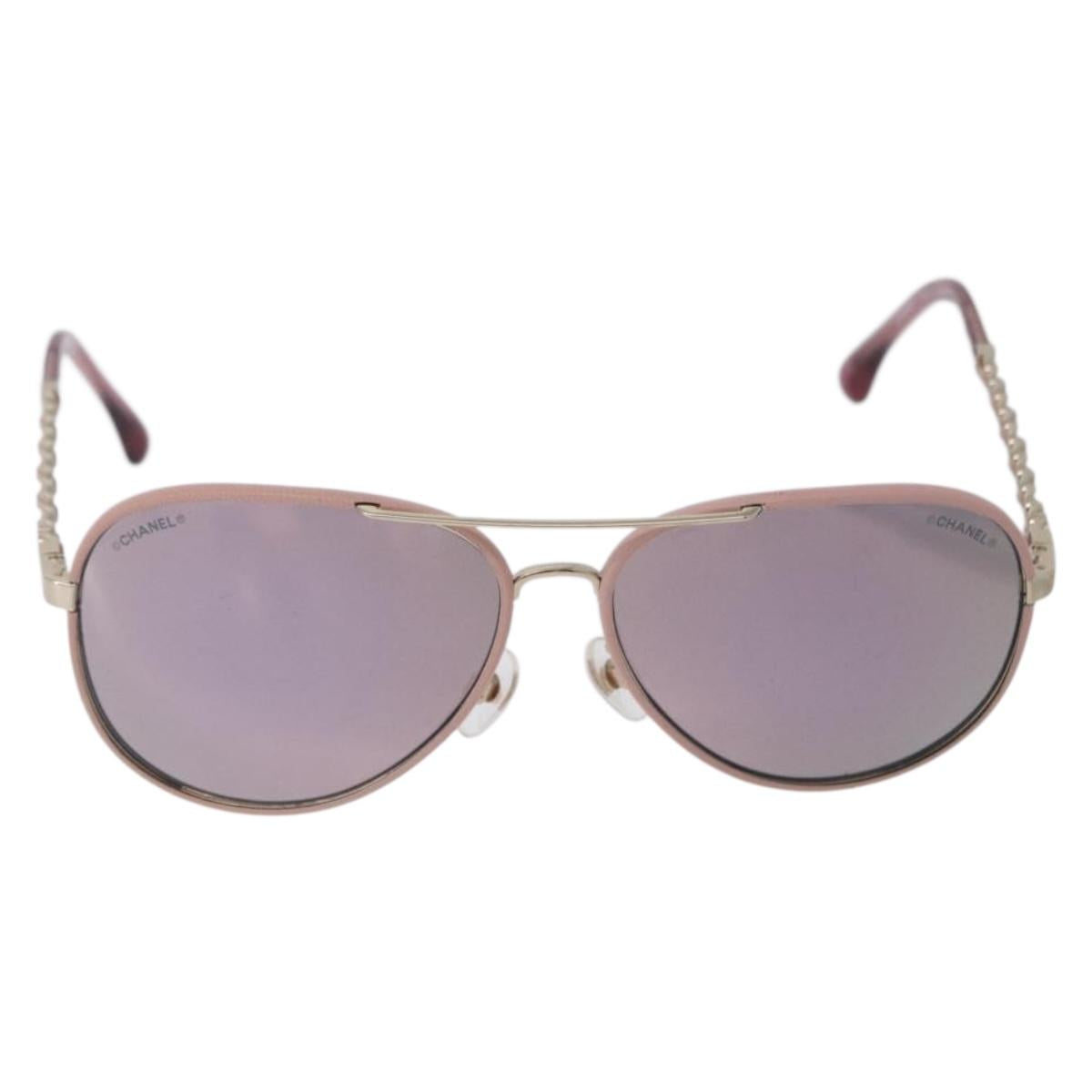 CHANEL Sunglasses metal Gold CC Auth ka5772