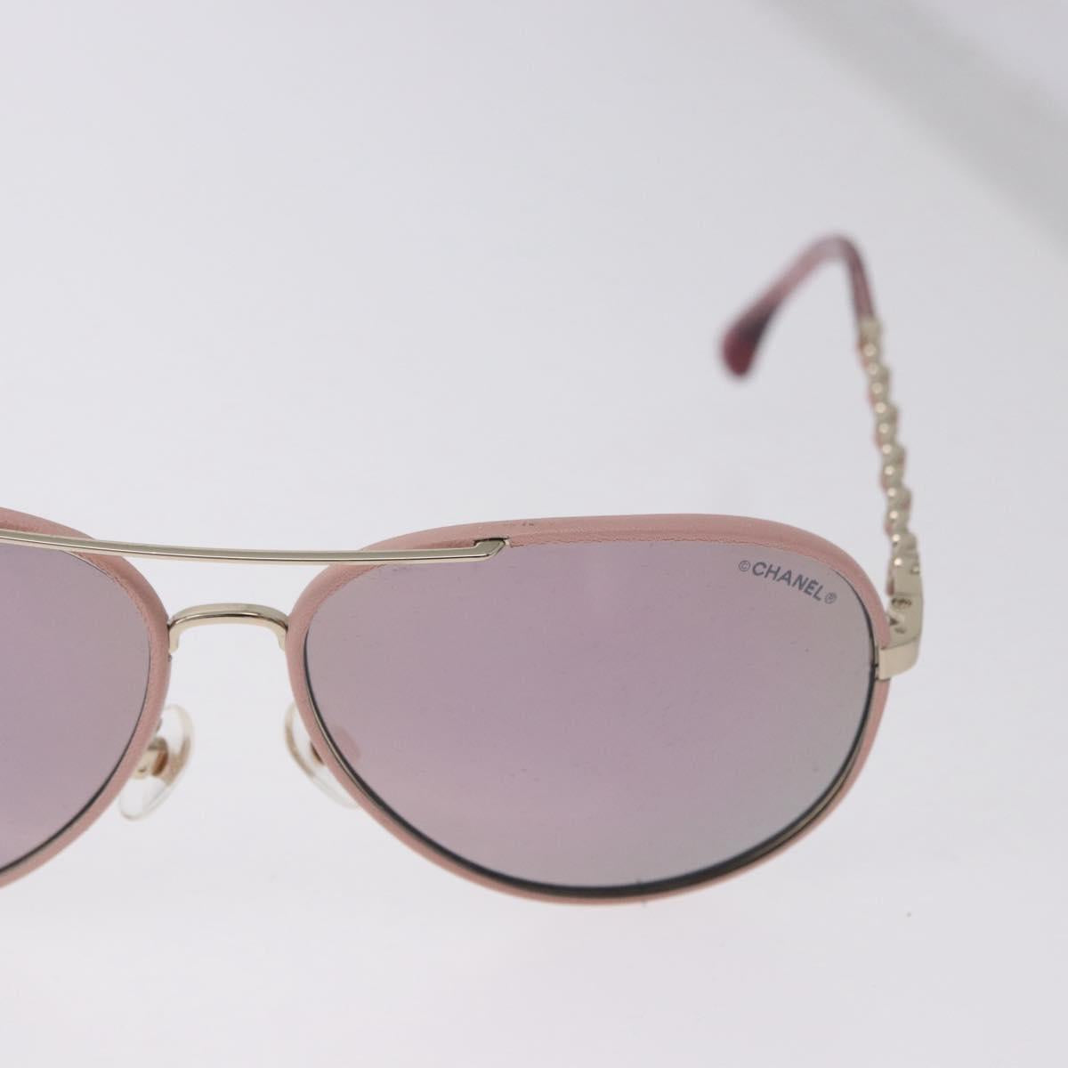 CHANEL Sunglasses metal Gold CC Auth ka5772